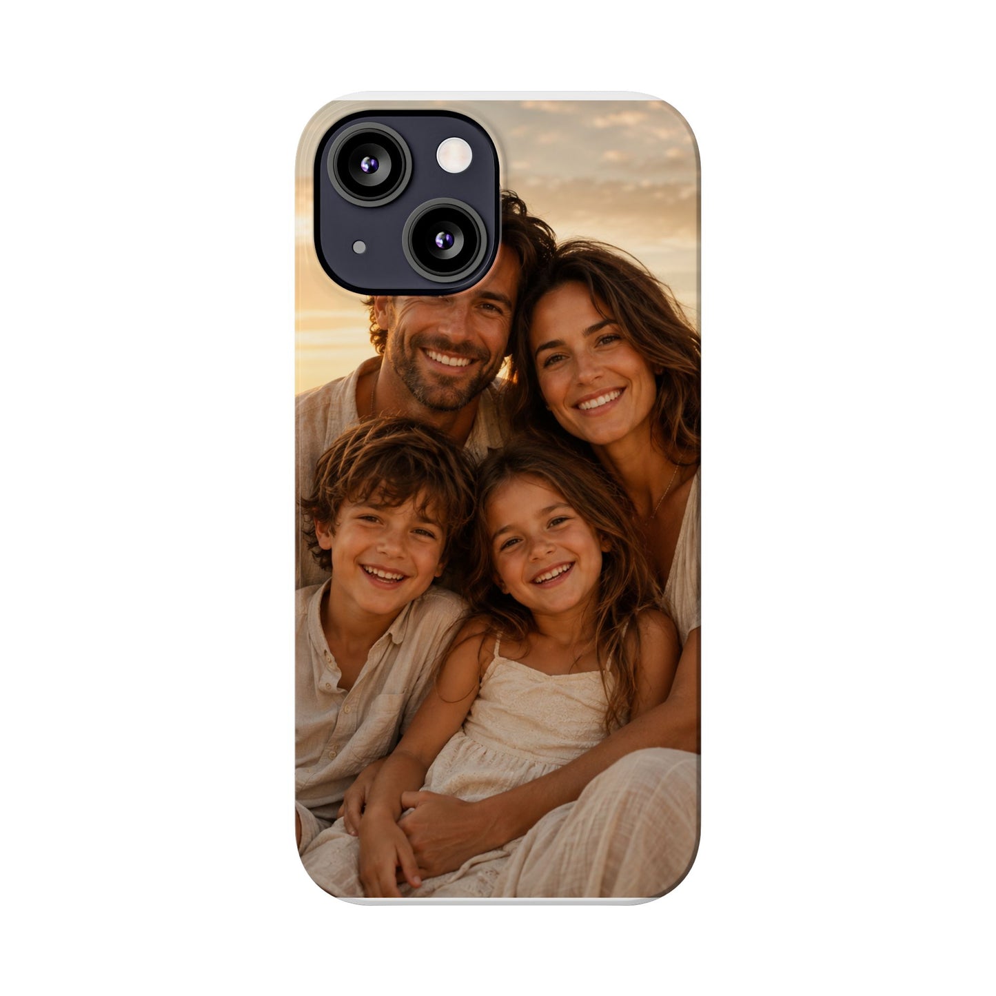 Personalized Photo Slim Phone Case – Custom Family Portrait Cover