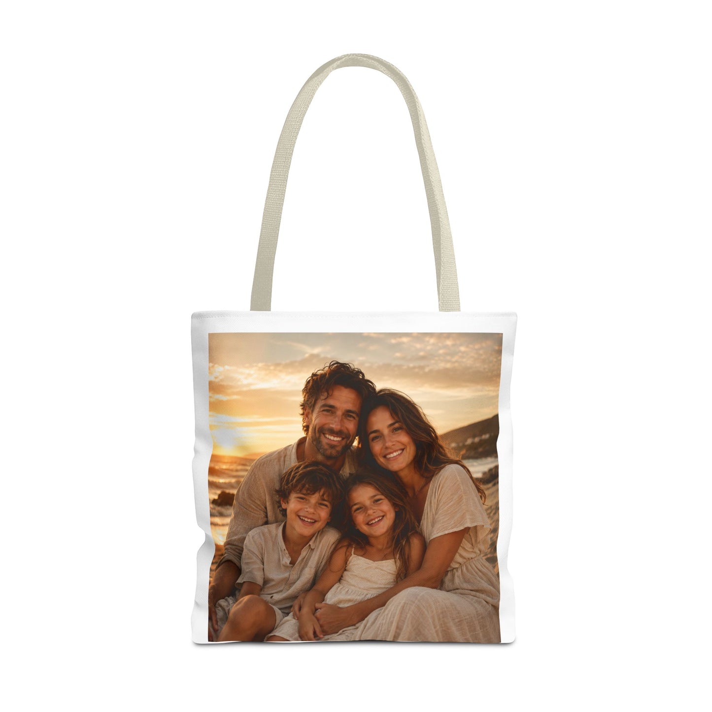 Photo Tote Bag — Custom Family Sunset Portrait Tote