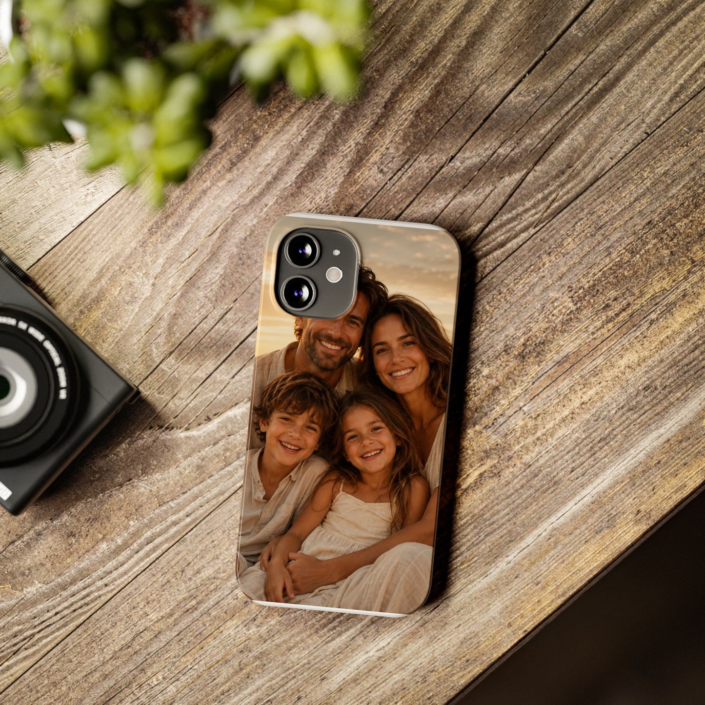 Personalized Photo Slim Phone Case – Custom Family Portrait Cover