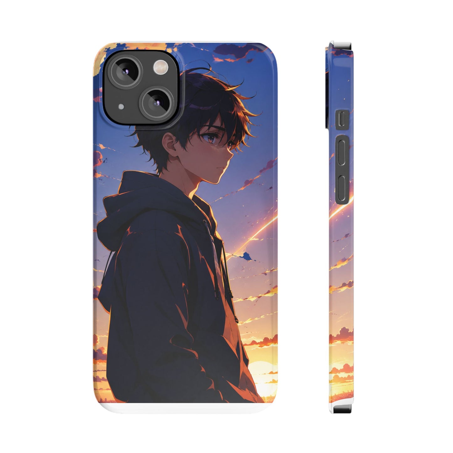 Slim Phone Case — Anime Sunset Boy Illustration