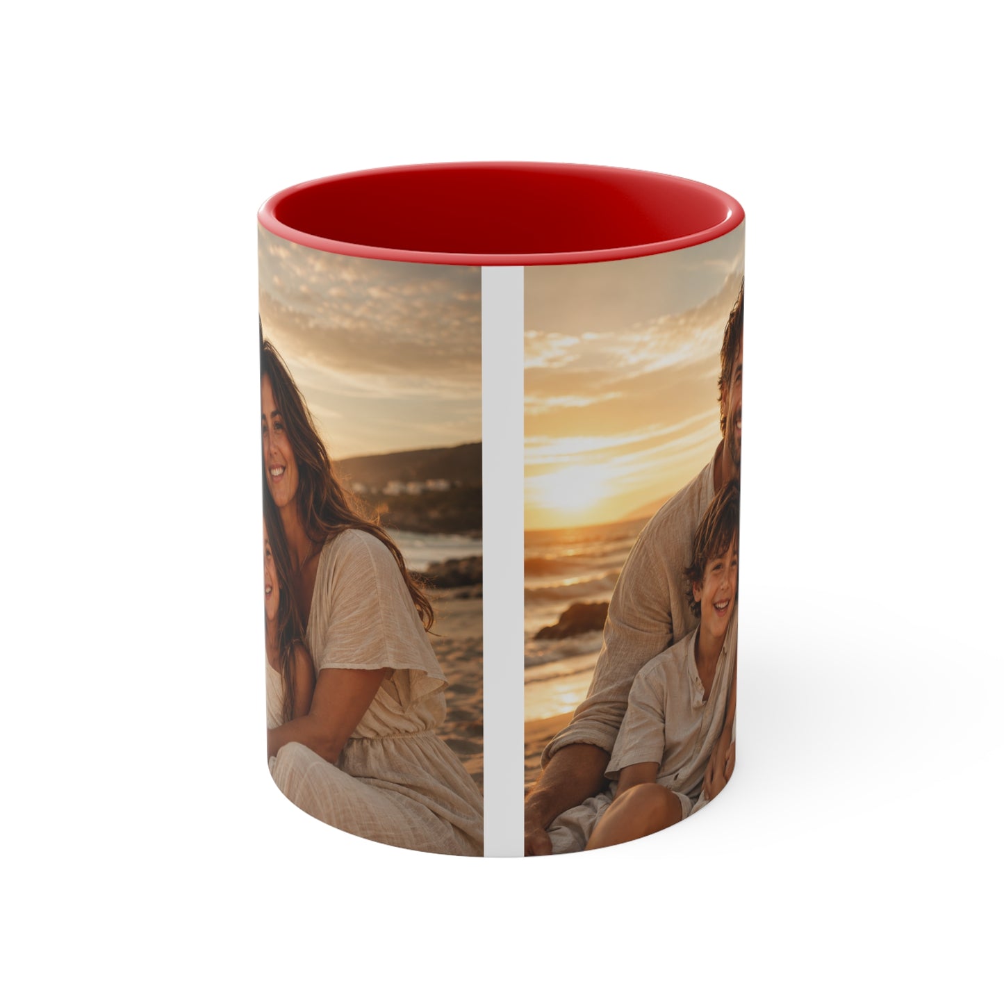 Personalized Photo Accent Mug — Custom Family Sunset Coffee Cup