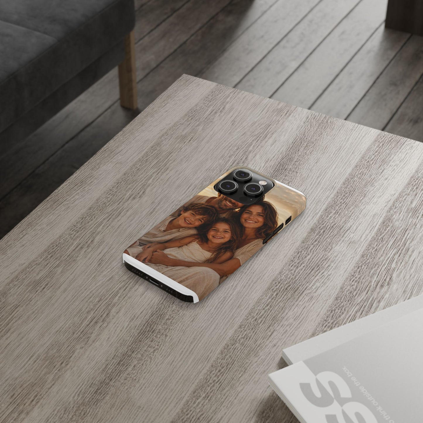 Personalized Photo Slim Phone Case – Custom Family Portrait Cover