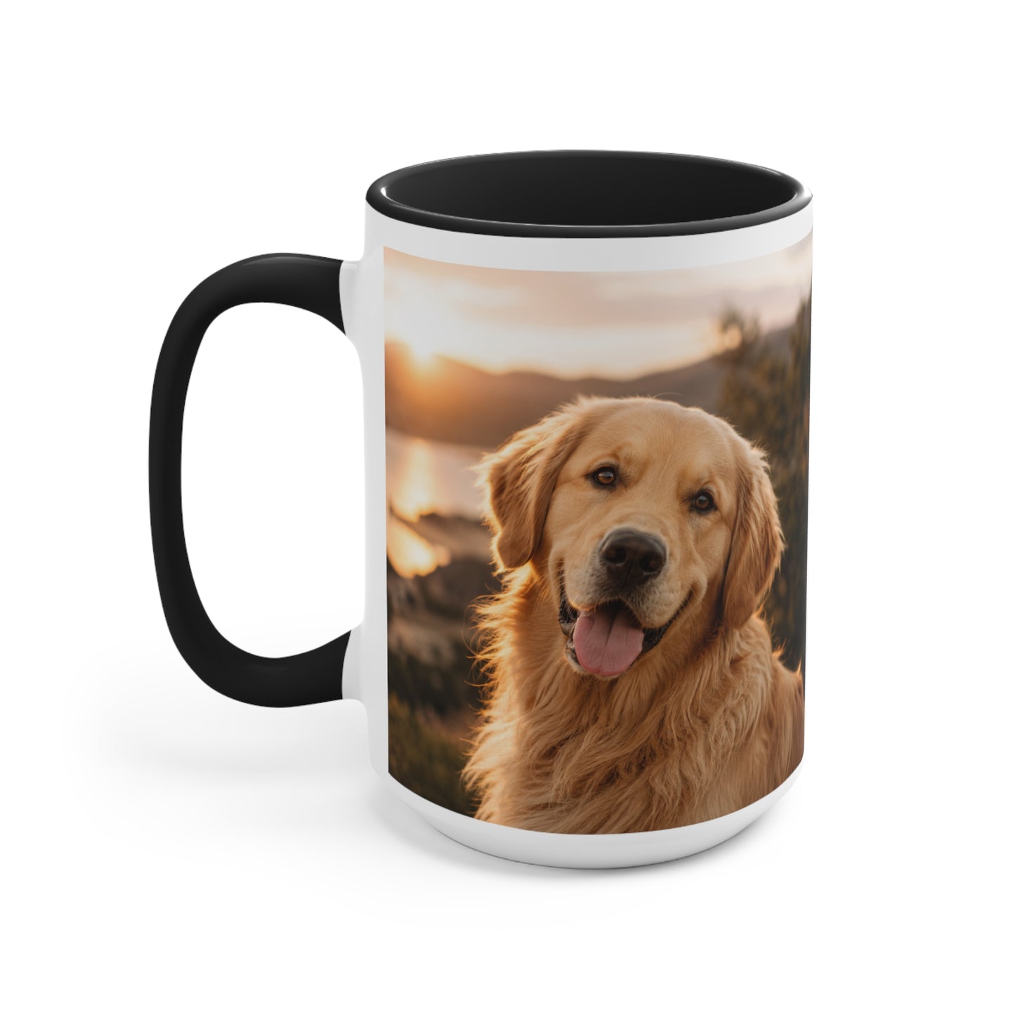 Golden Retriever Photo Accent Mug – Personalized Dog Lover Coffee Cup