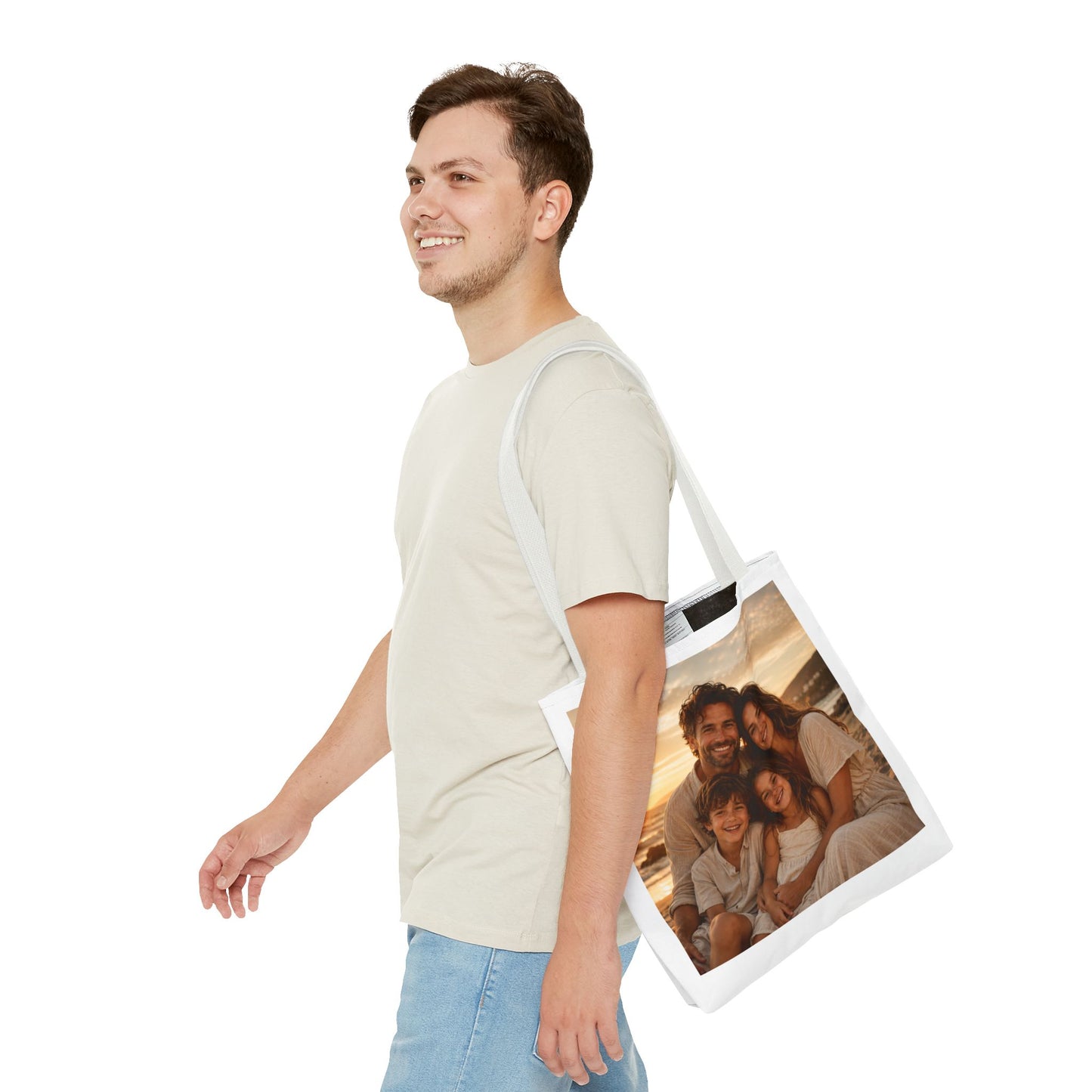 Photo Tote Bag — Custom Family Sunset Portrait Tote