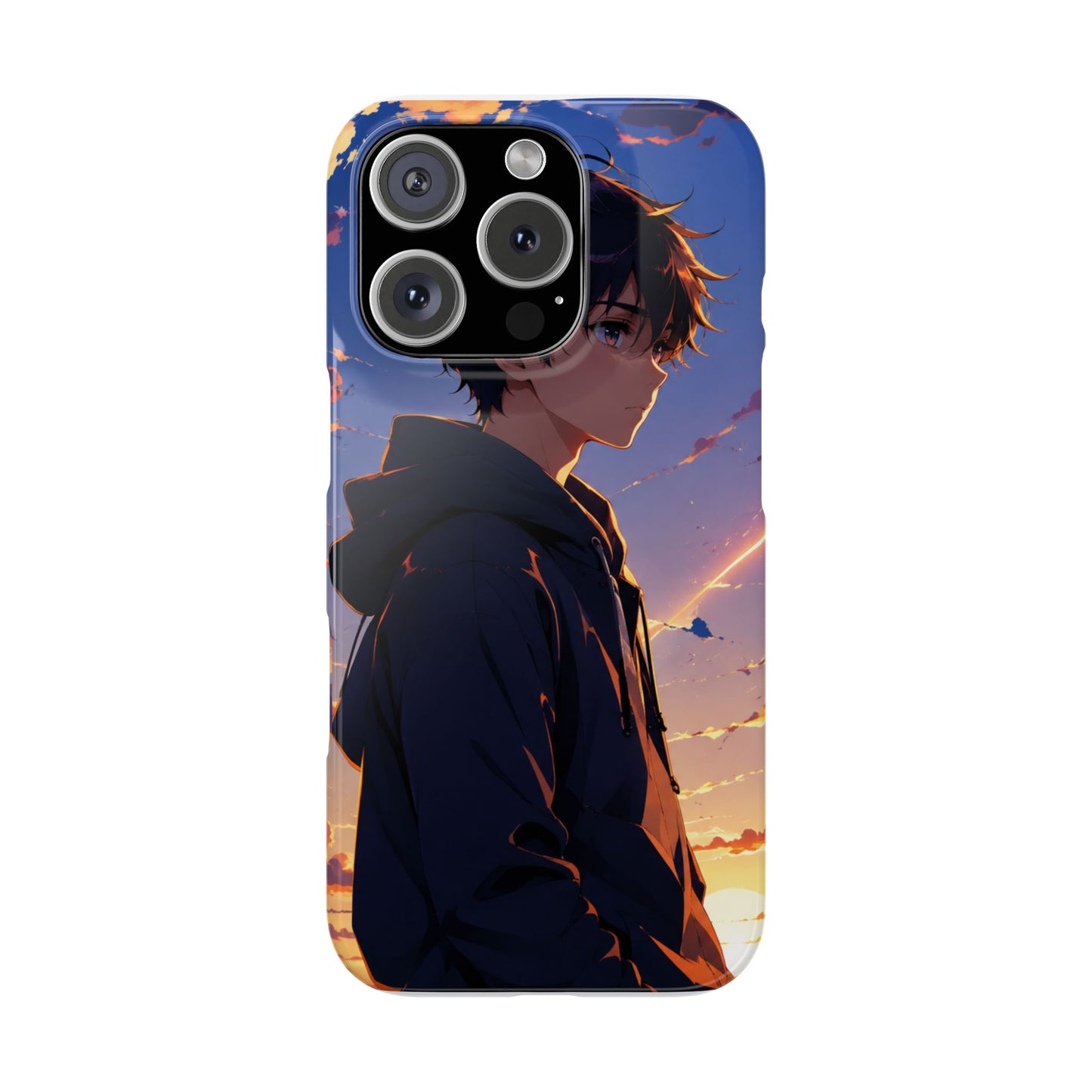 Slim Phone Case — Anime Sunset Boy Illustration