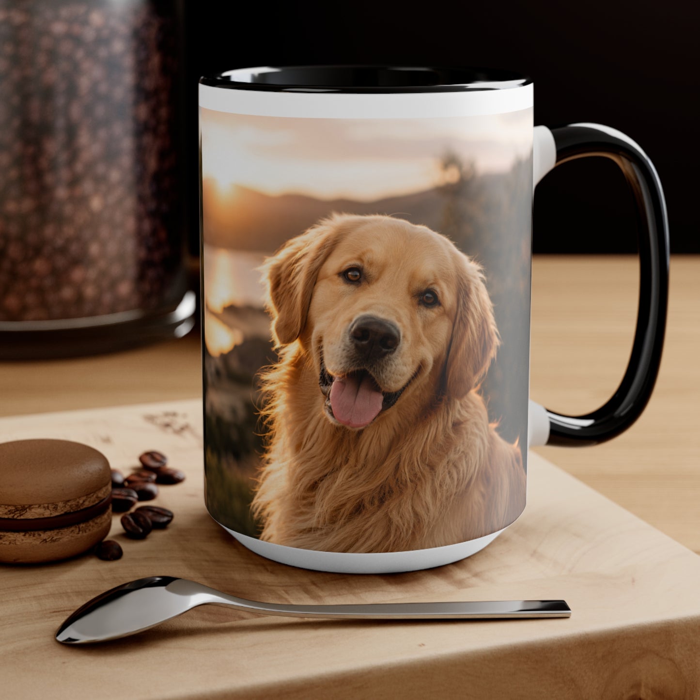 Golden Retriever Photo Accent Mug – Personalized Dog Lover Coffee Cup