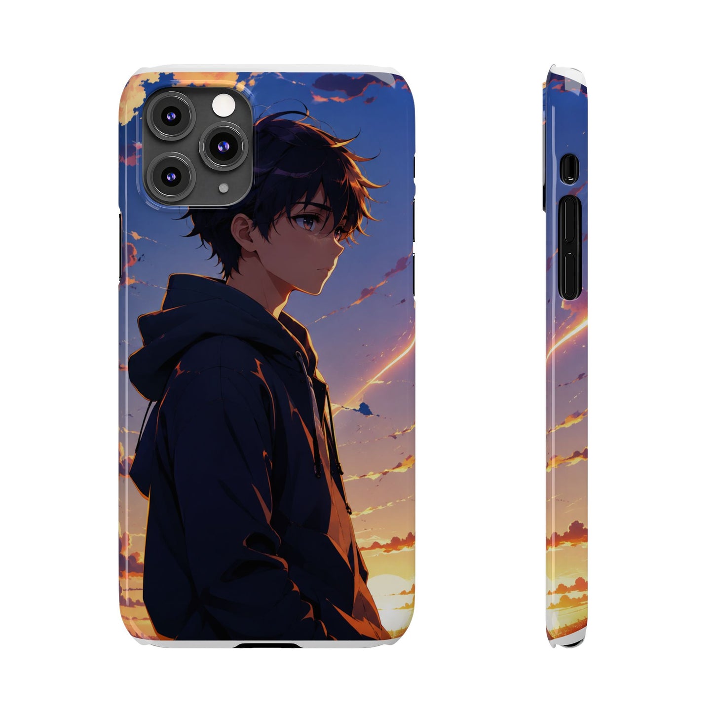 Slim Phone Case — Anime Sunset Boy Illustration