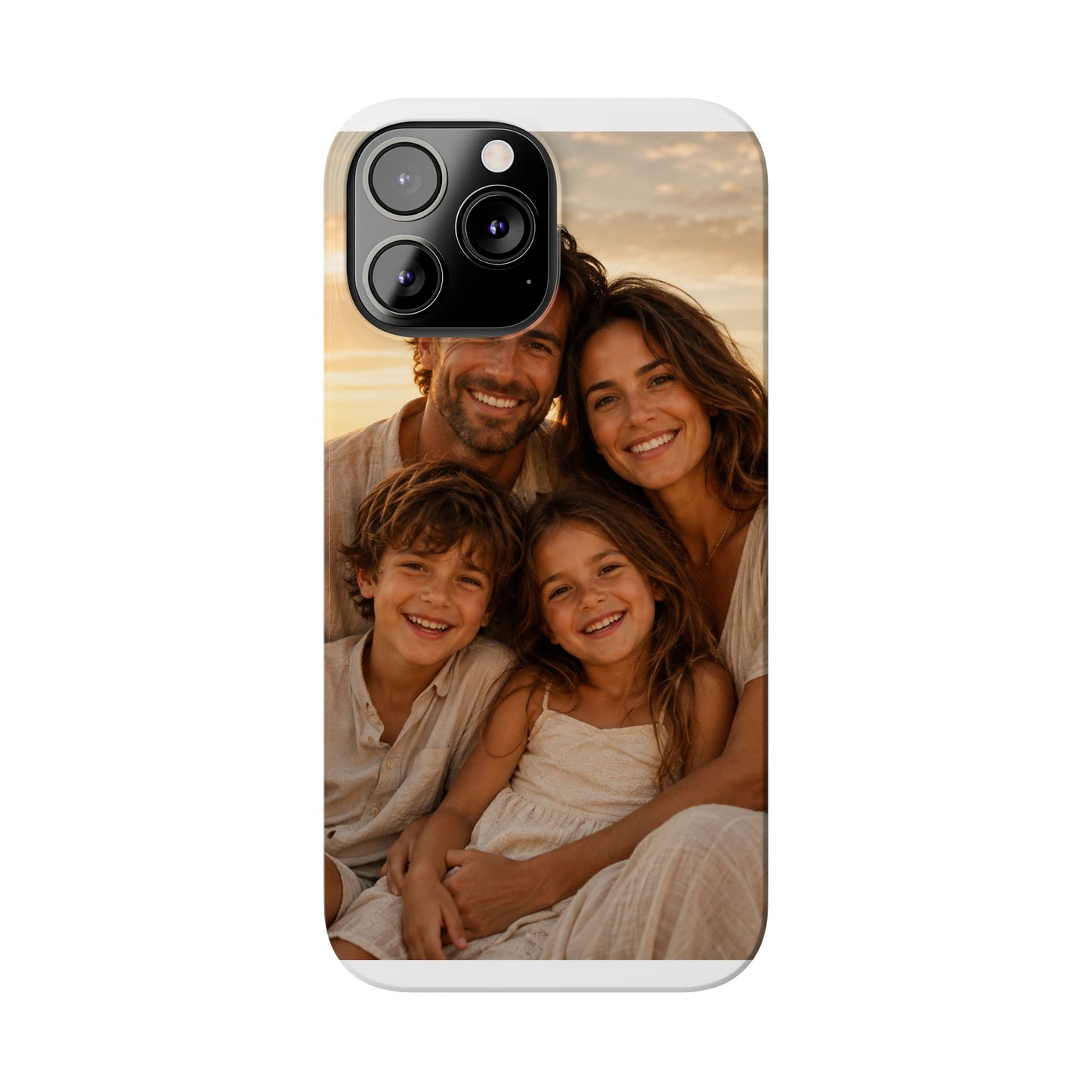 Personalized Photo Slim Phone Case – Custom Family Portrait Cover