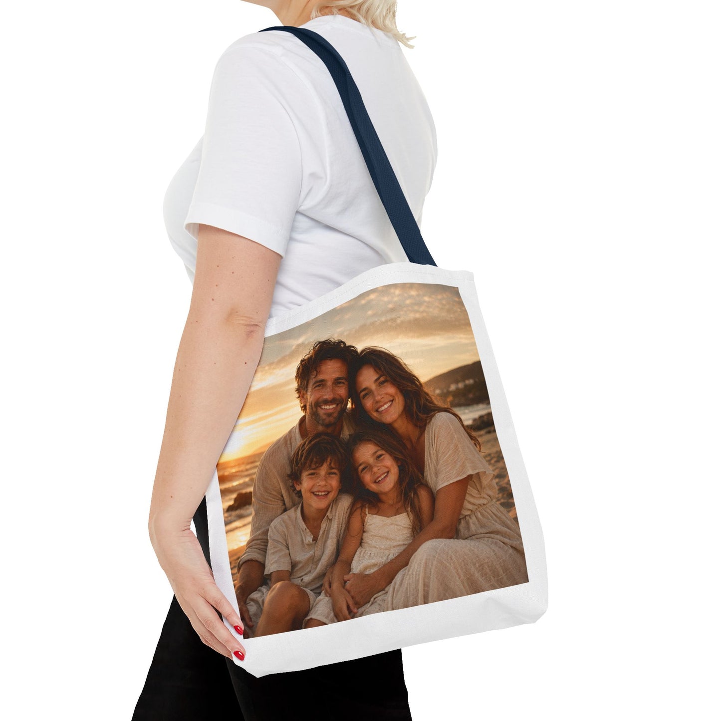 Photo Tote Bag — Custom Family Sunset Portrait Tote
