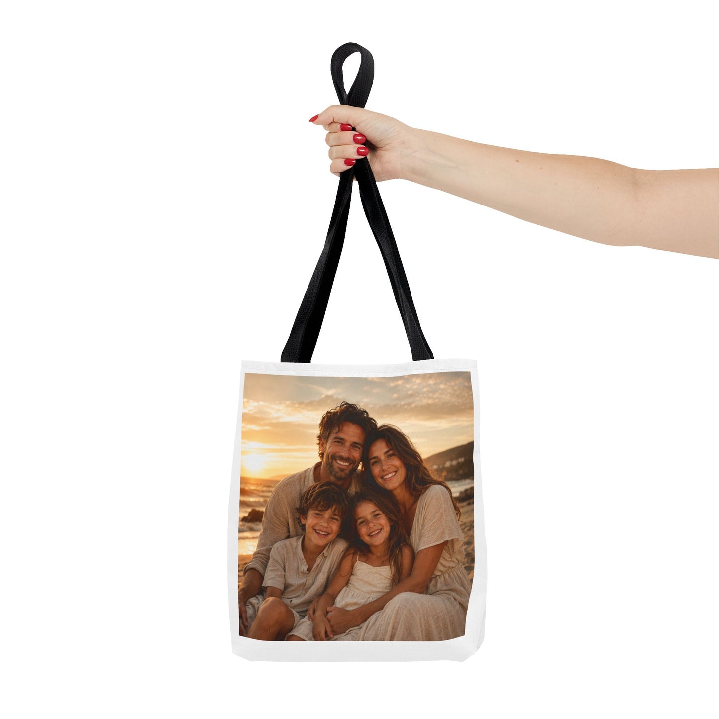 Photo Tote Bag — Custom Family Sunset Portrait Tote