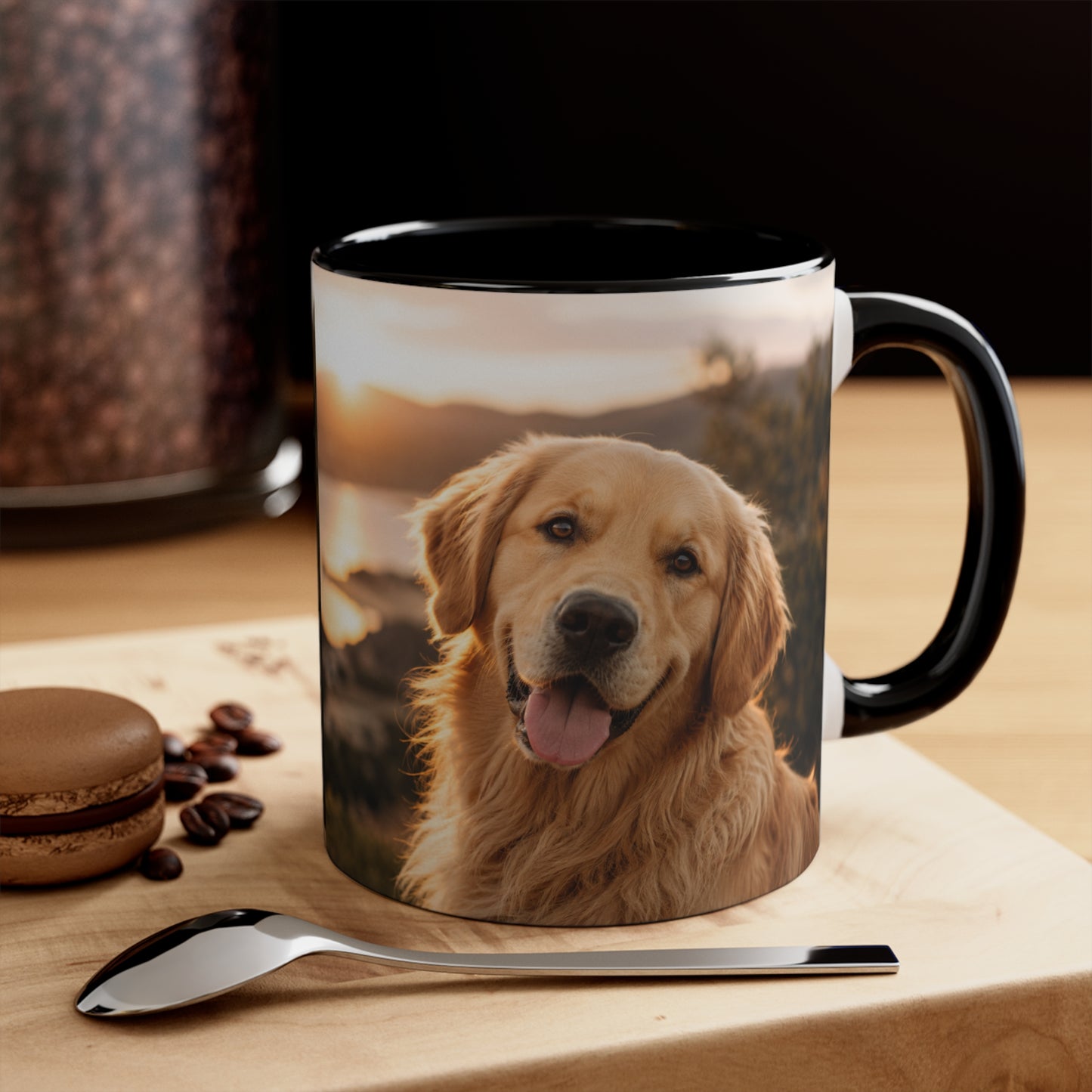 Golden Retriever Photo Accent Mug – Personalized Dog Lover Coffee Cup