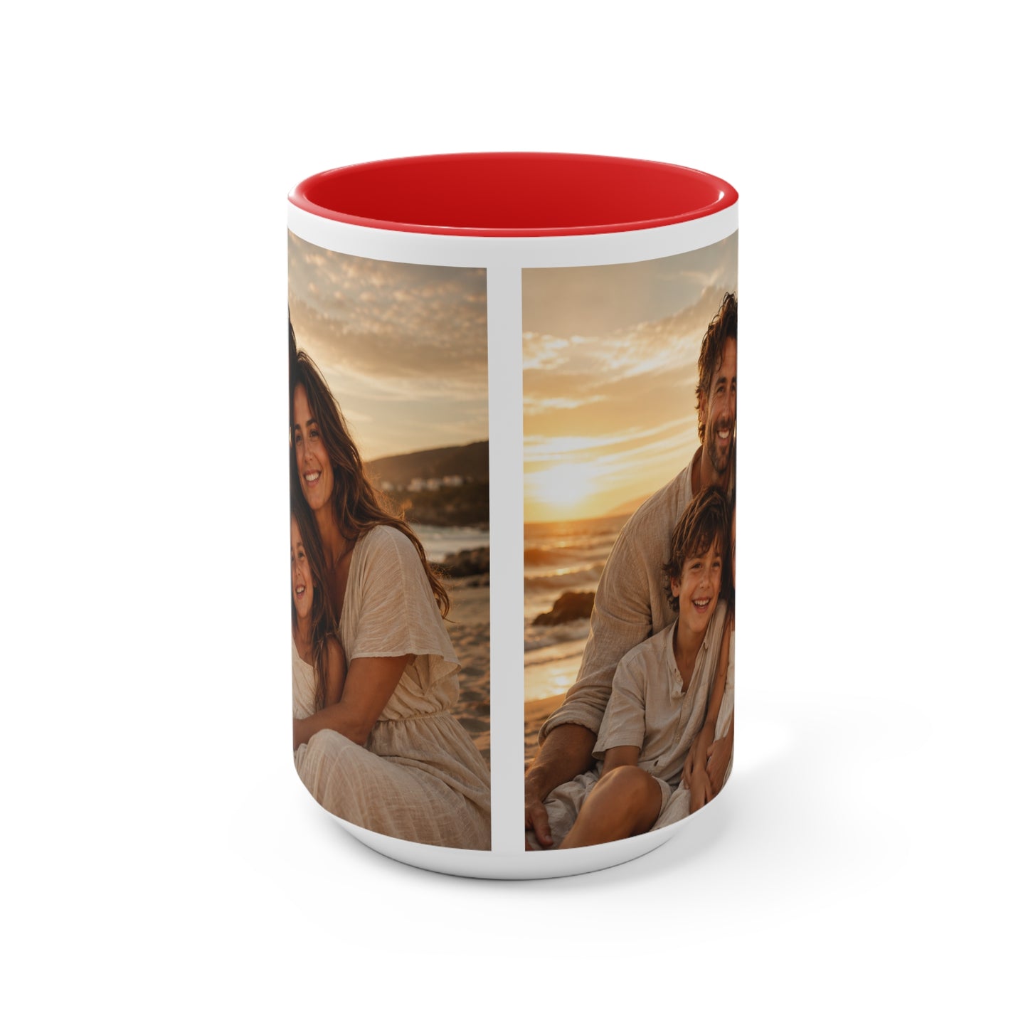Personalized Photo Accent Mug — Custom Family Sunset Coffee Cup