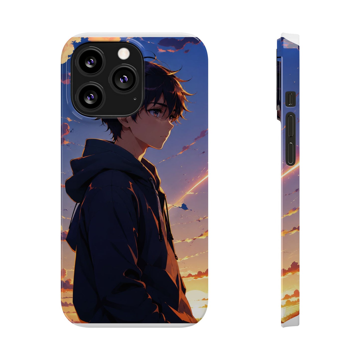 Slim Phone Case — Anime Sunset Boy Illustration
