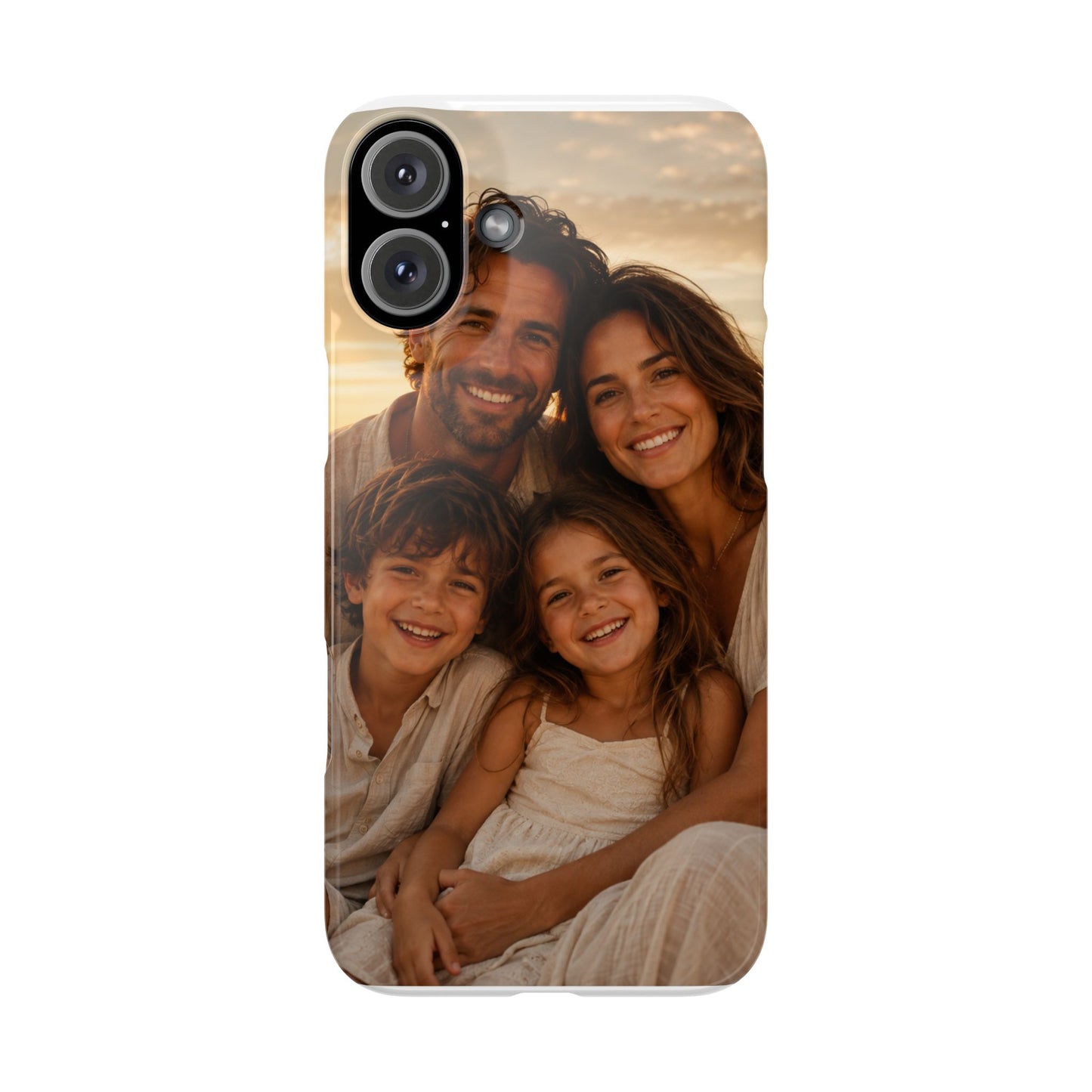 Personalized Photo Slim Phone Case – Custom Family Portrait Cover
