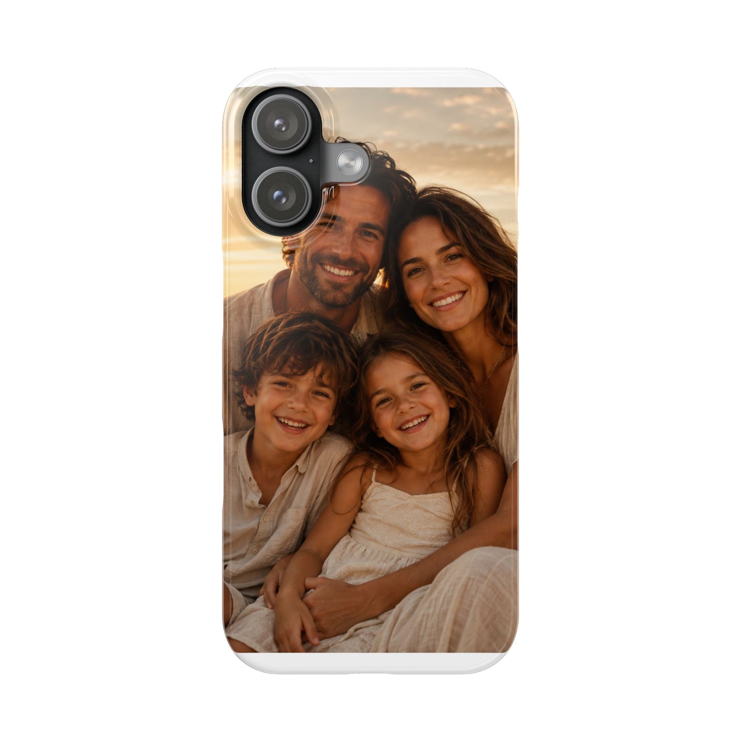 Personalized Photo Slim Phone Case – Custom Family Portrait Cover