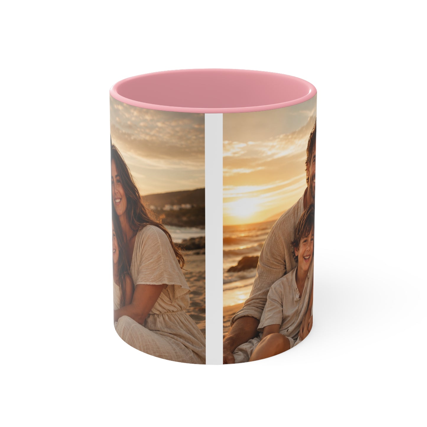 Personalized Photo Accent Mug — Custom Family Sunset Coffee Cup
