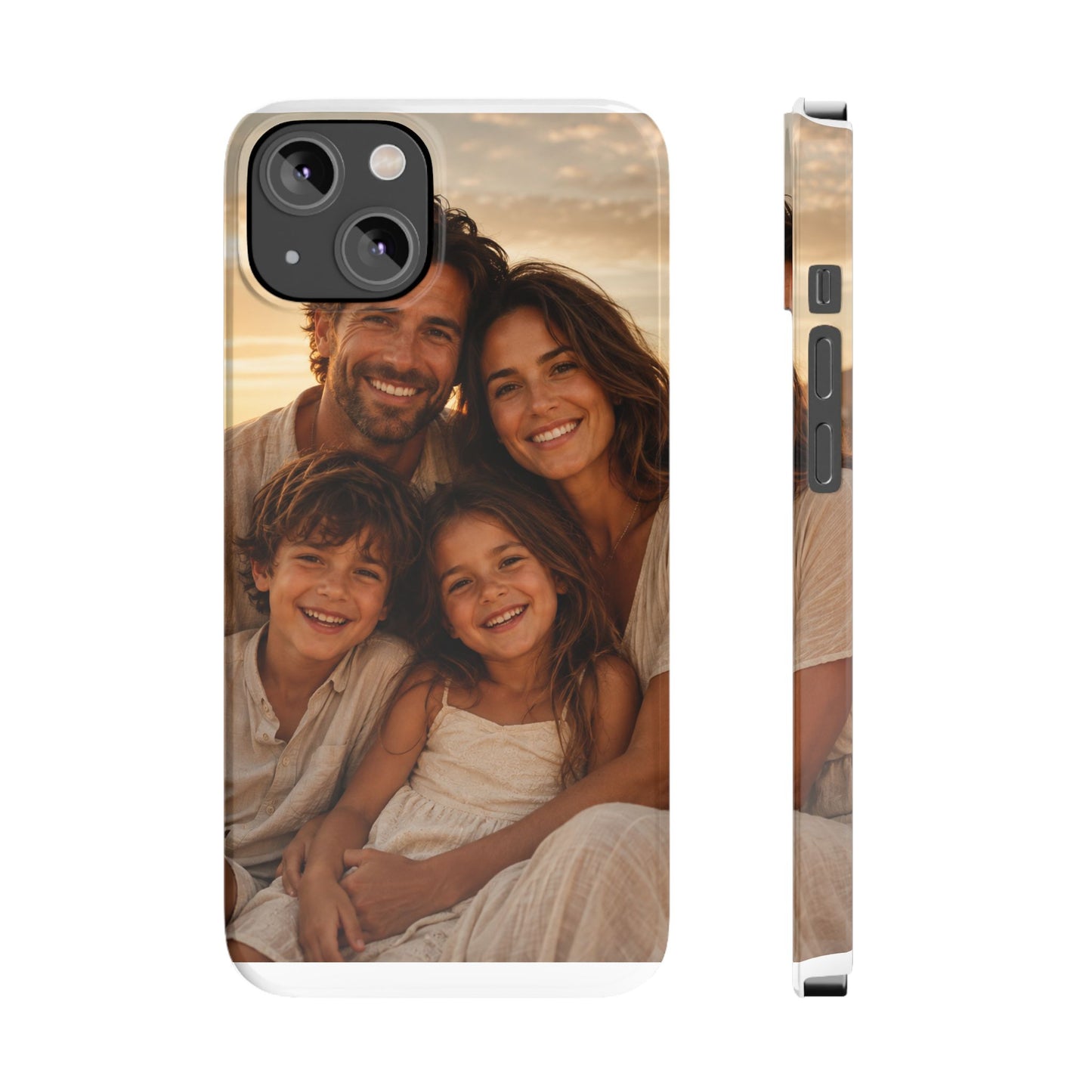 Personalized Photo Slim Phone Case – Custom Family Portrait Cover