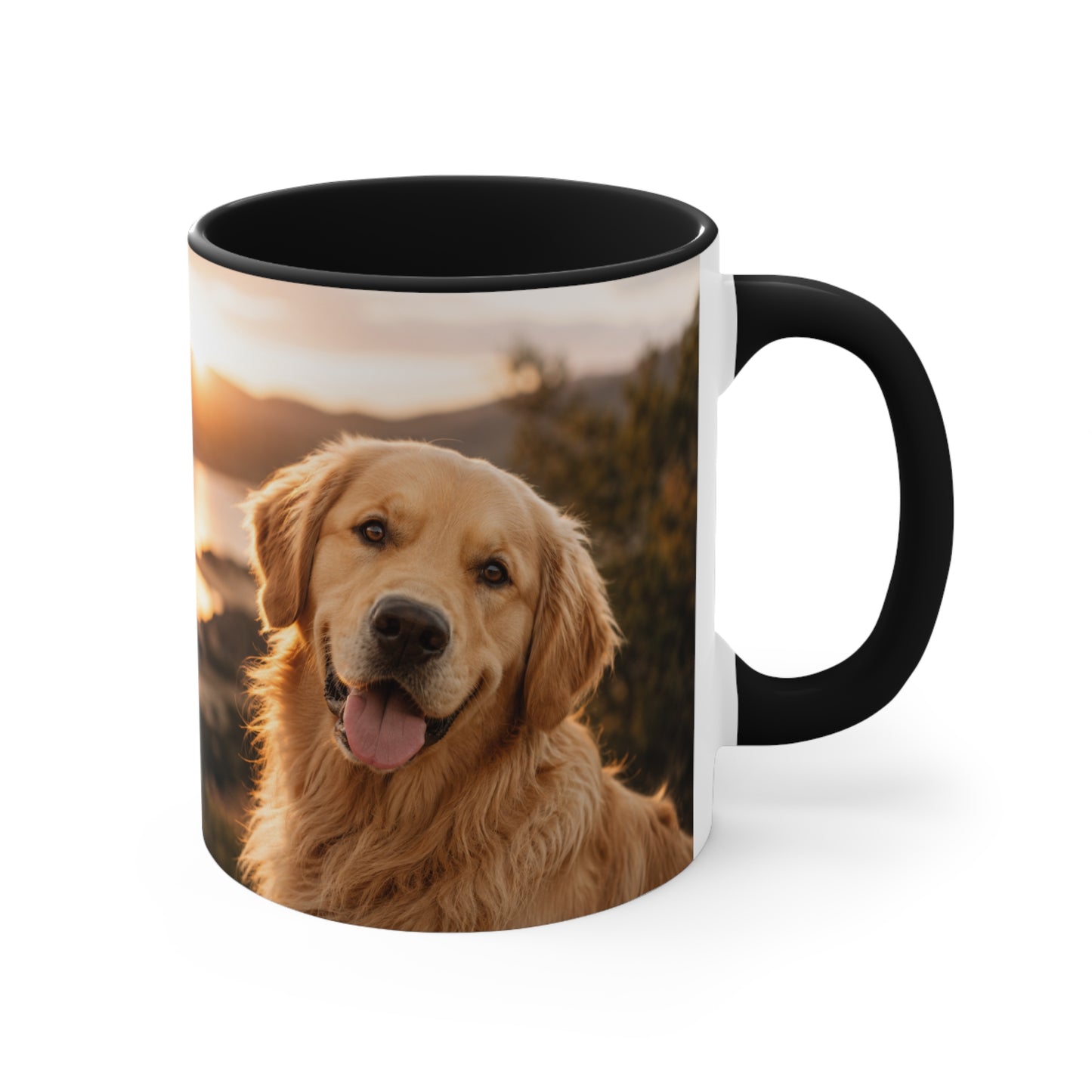 Golden Retriever Photo Accent Mug – Personalized Dog Lover Coffee Cup