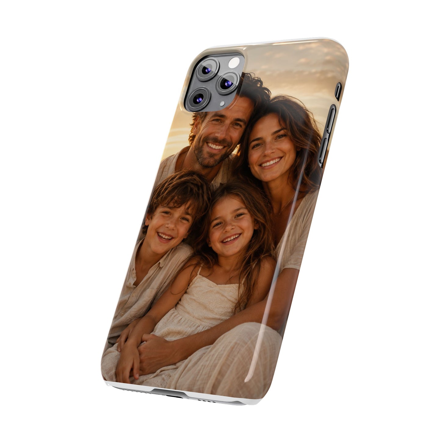 Personalized Photo Slim Phone Case – Custom Family Portrait Cover