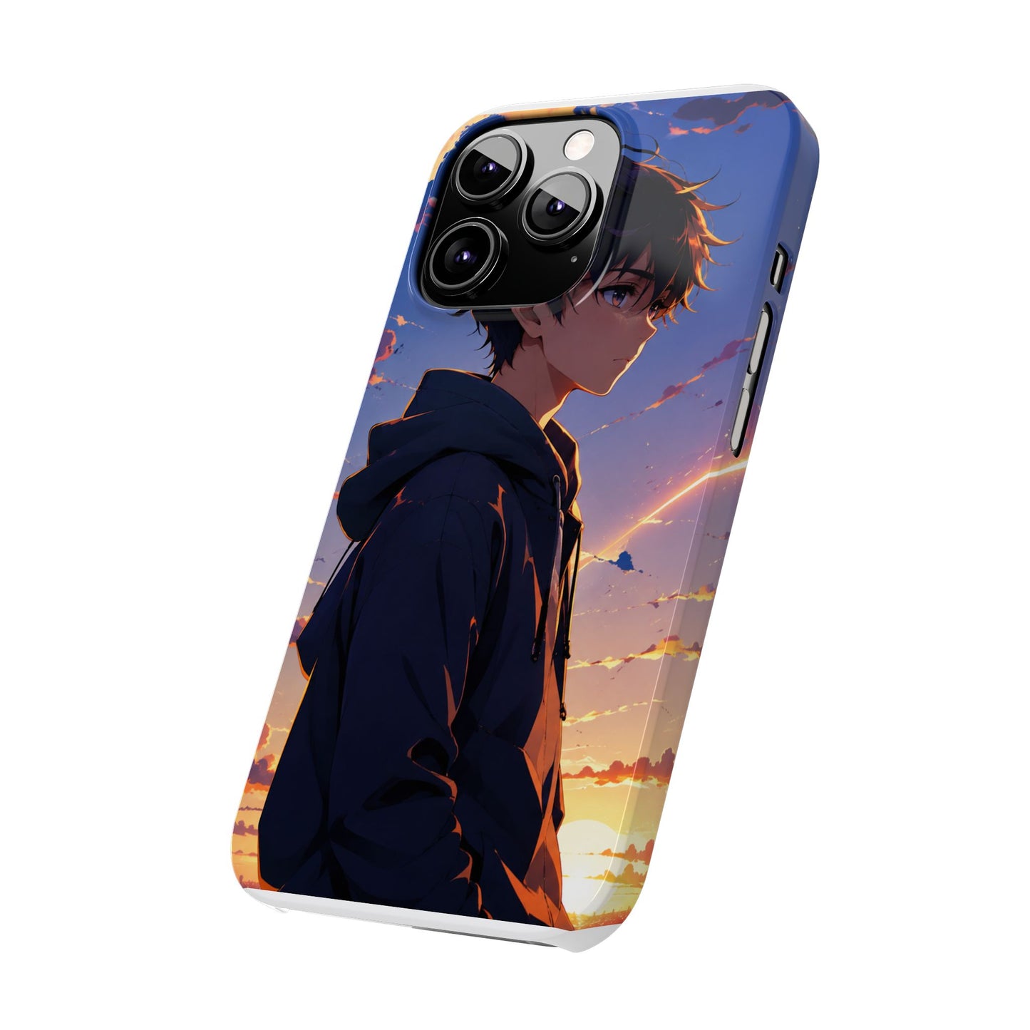Slim Phone Case — Anime Sunset Boy Illustration
