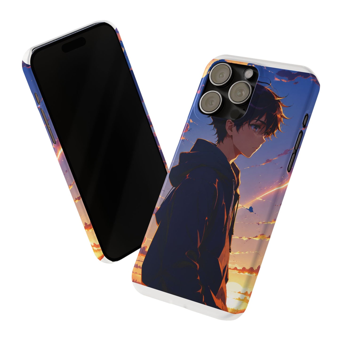 Slim Phone Case — Anime Sunset Boy Illustration