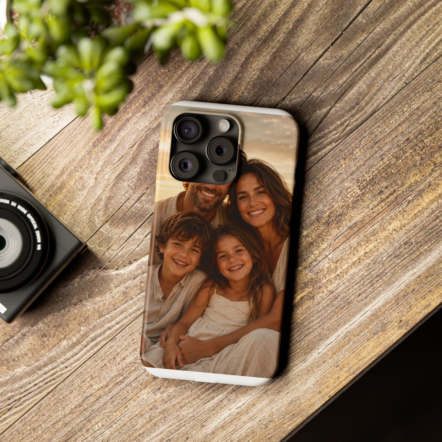 Personalized Photo Slim Phone Case – Custom Family Portrait Cover