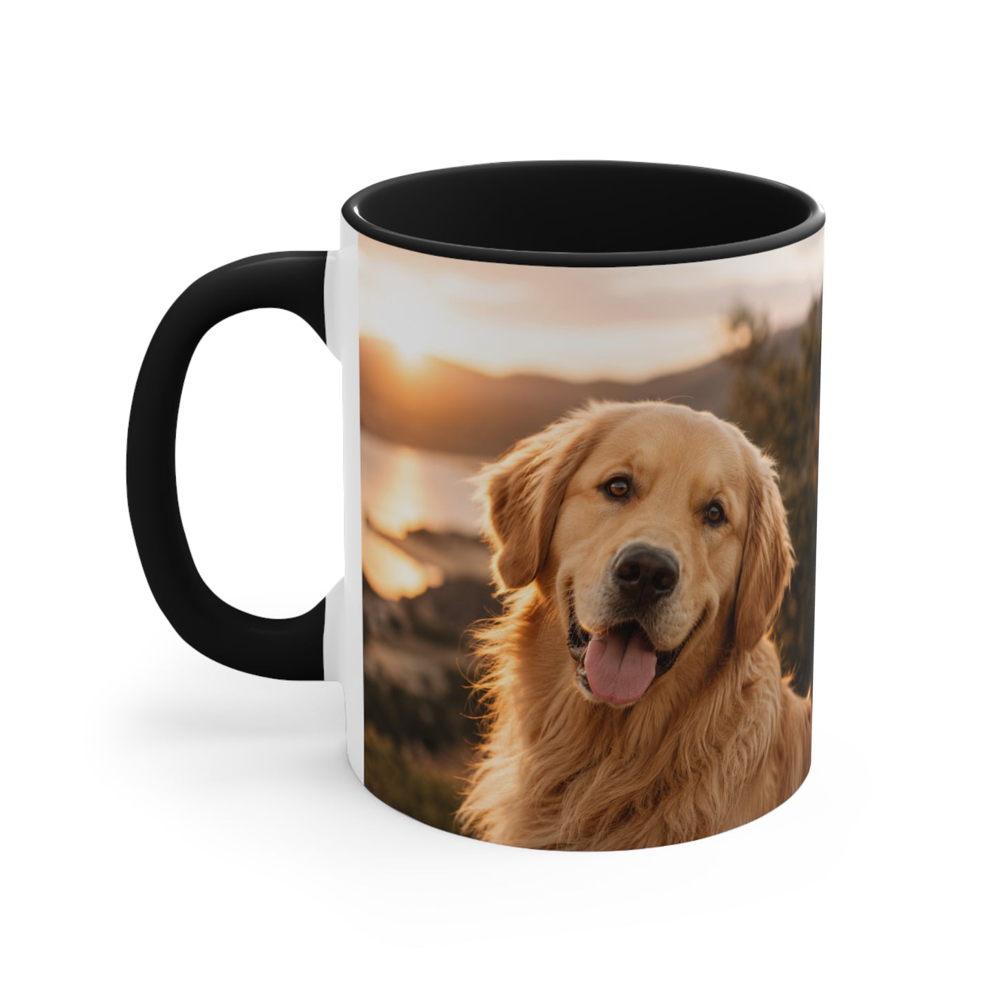Golden Retriever Photo Accent Mug – Personalized Dog Lover Coffee Cup