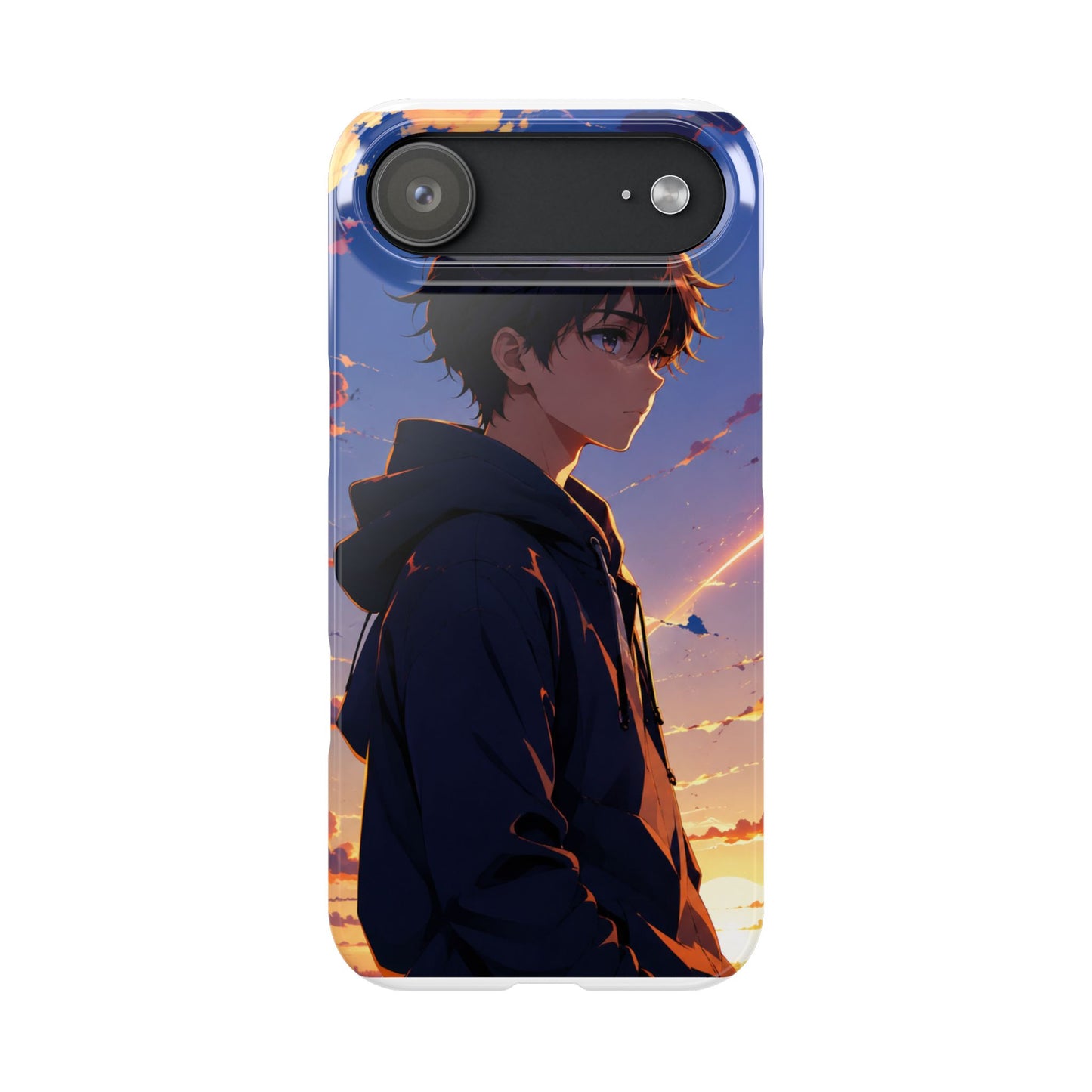 Slim Phone Case — Anime Sunset Boy Illustration