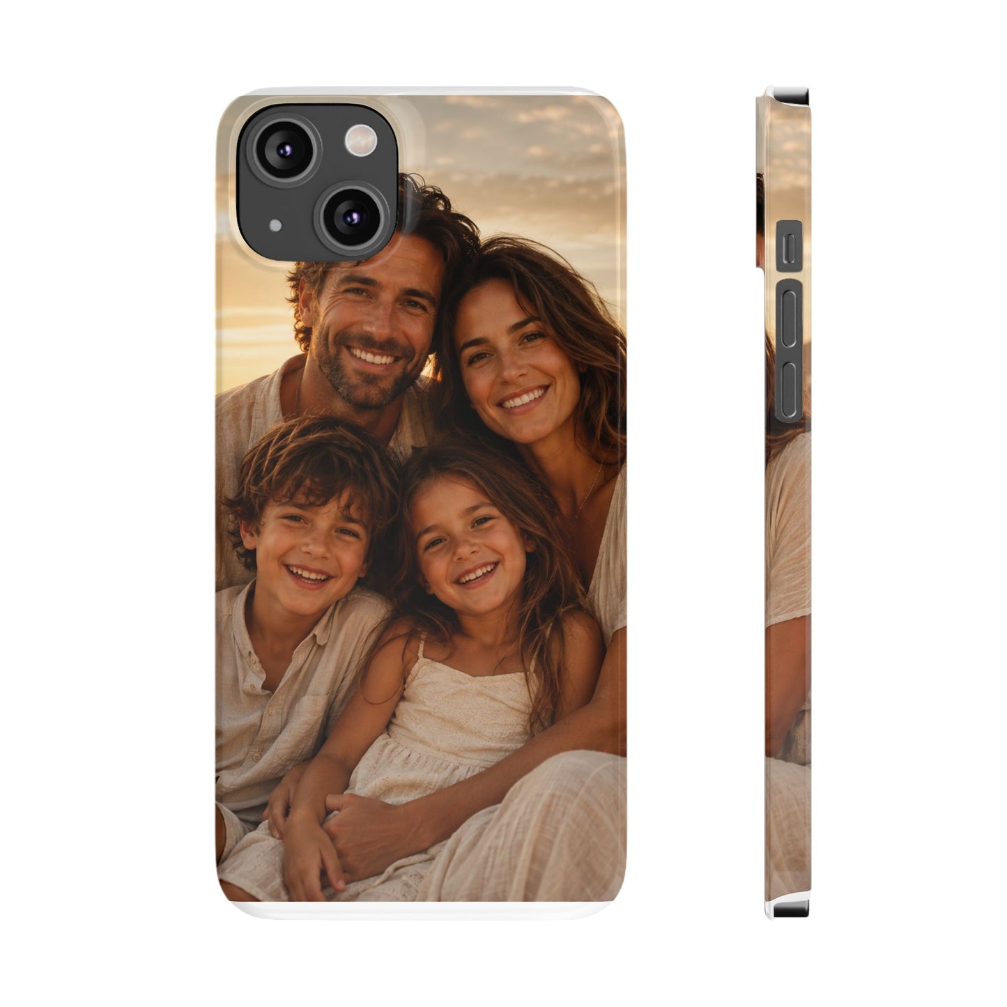 Personalized Photo Slim Phone Case – Custom Family Portrait Cover