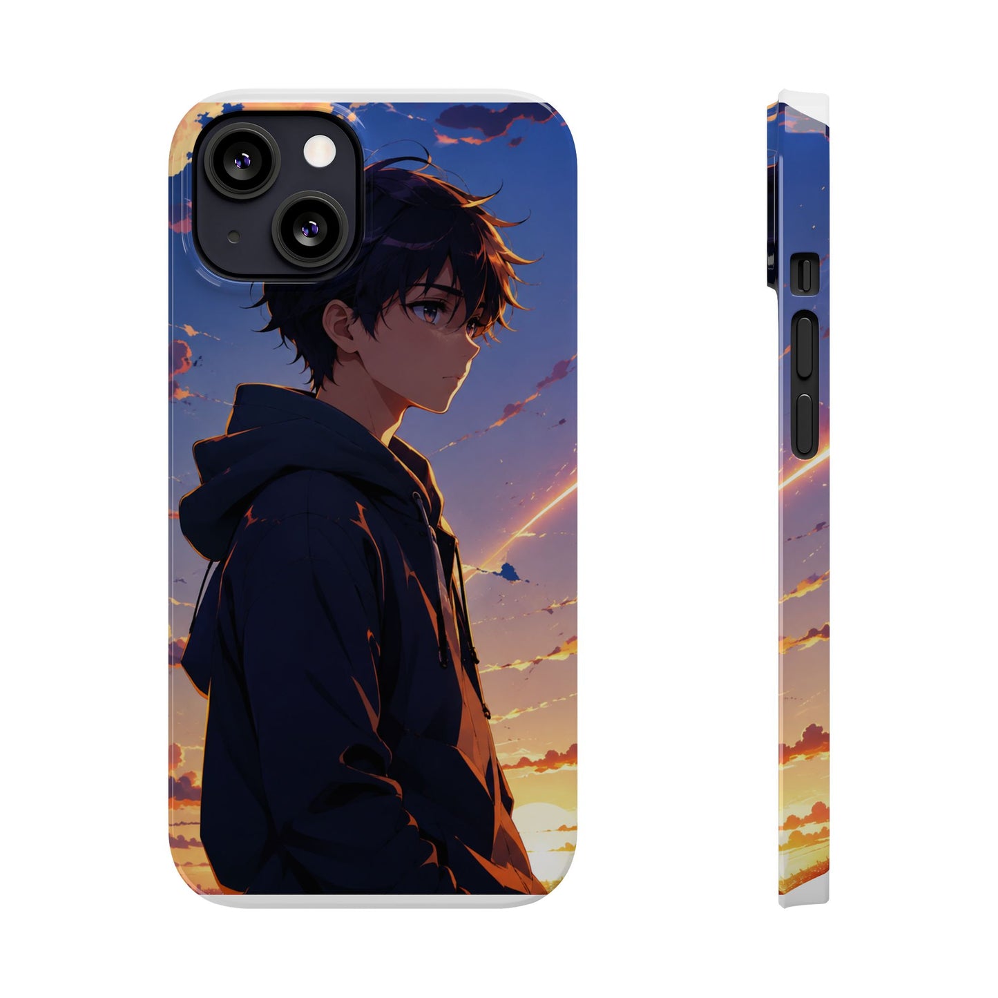 Slim Phone Case — Anime Sunset Boy Illustration