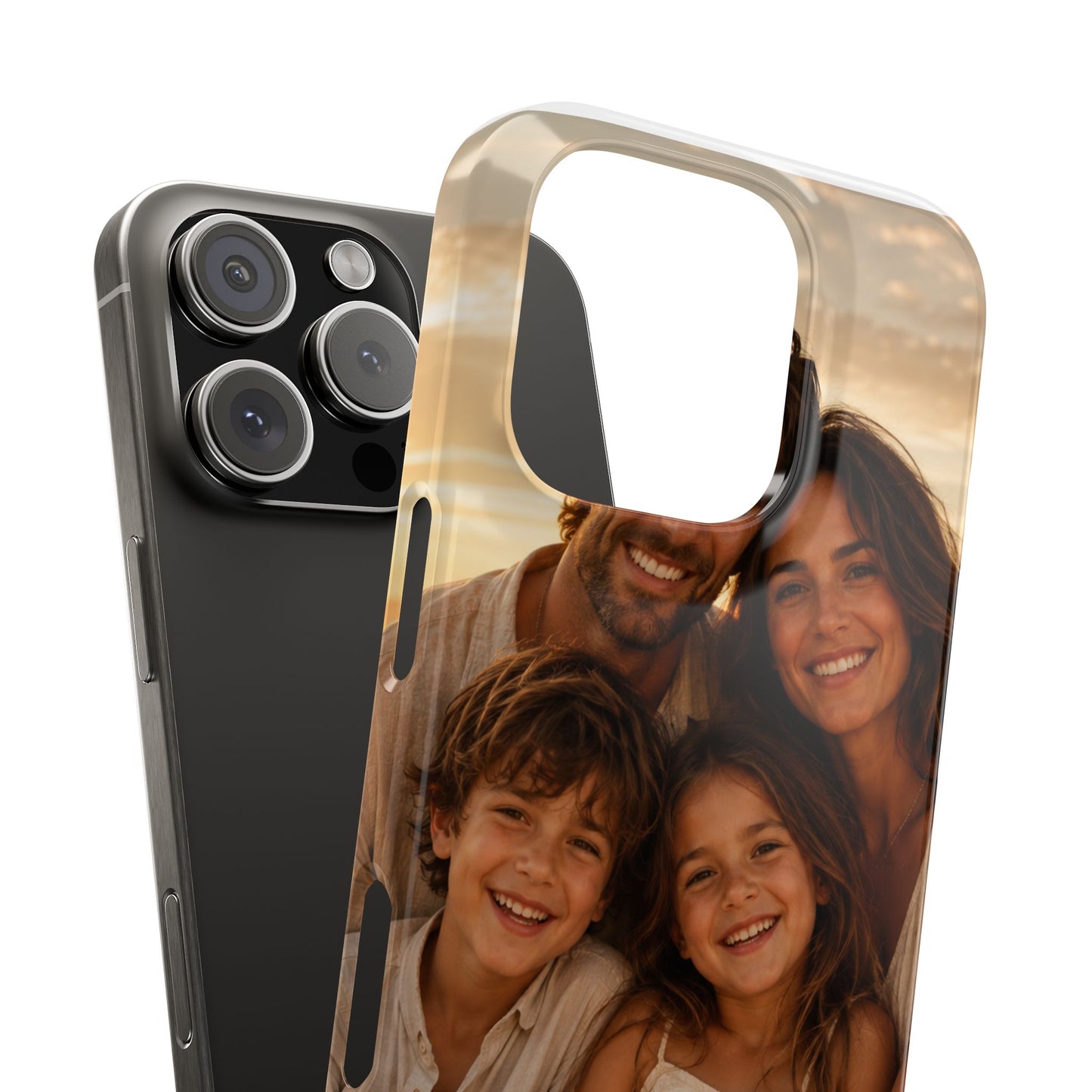Personalized Photo Slim Phone Case – Custom Family Portrait Cover