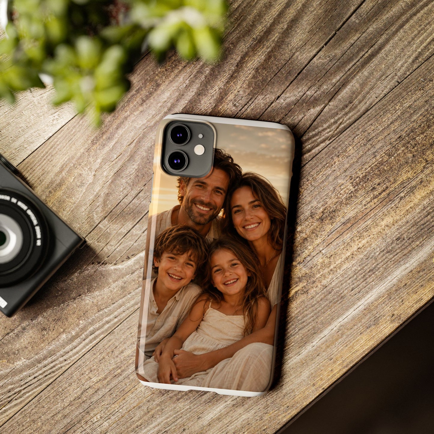 Personalized Photo Slim Phone Case – Custom Family Portrait Cover