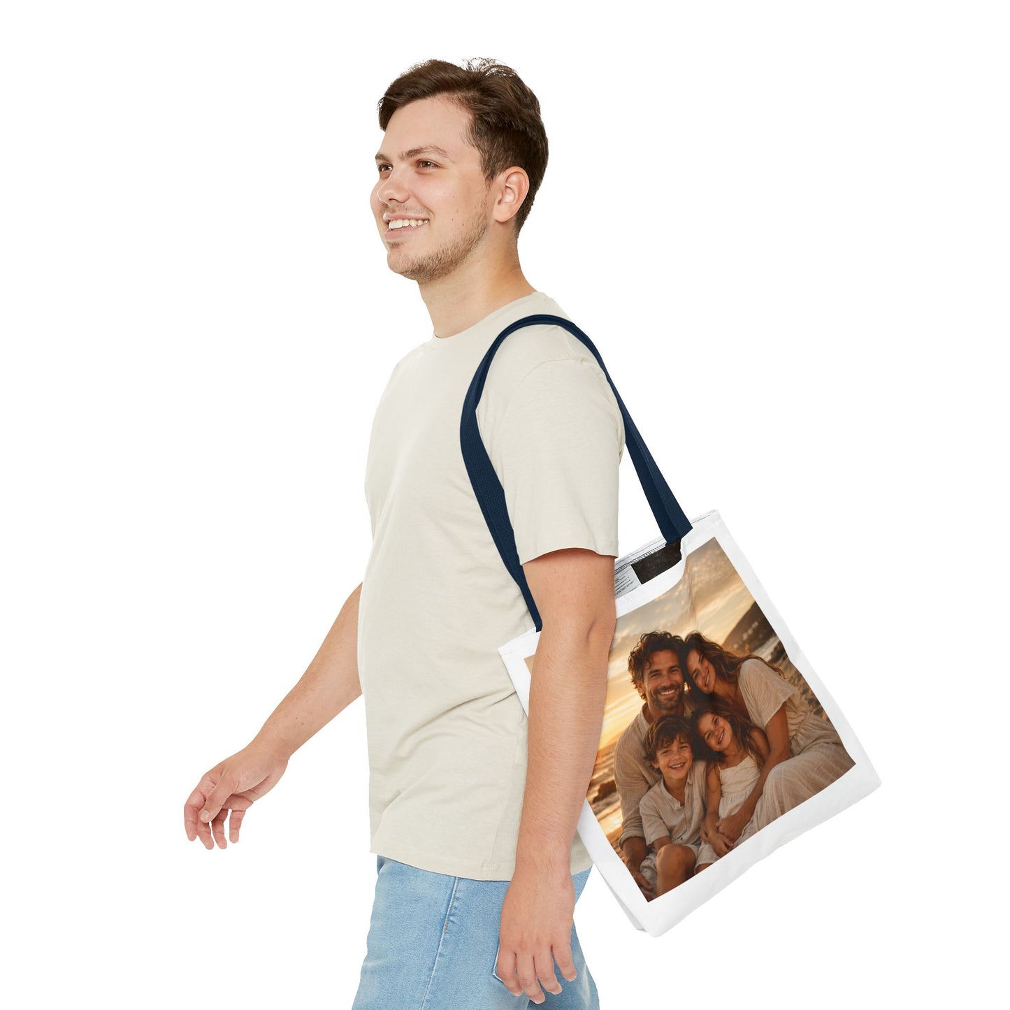 Photo Tote Bag — Custom Family Sunset Portrait Tote