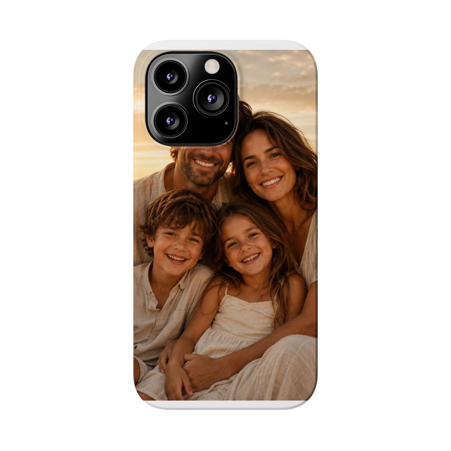 Personalized Photo Slim Phone Case – Custom Family Portrait Cover
