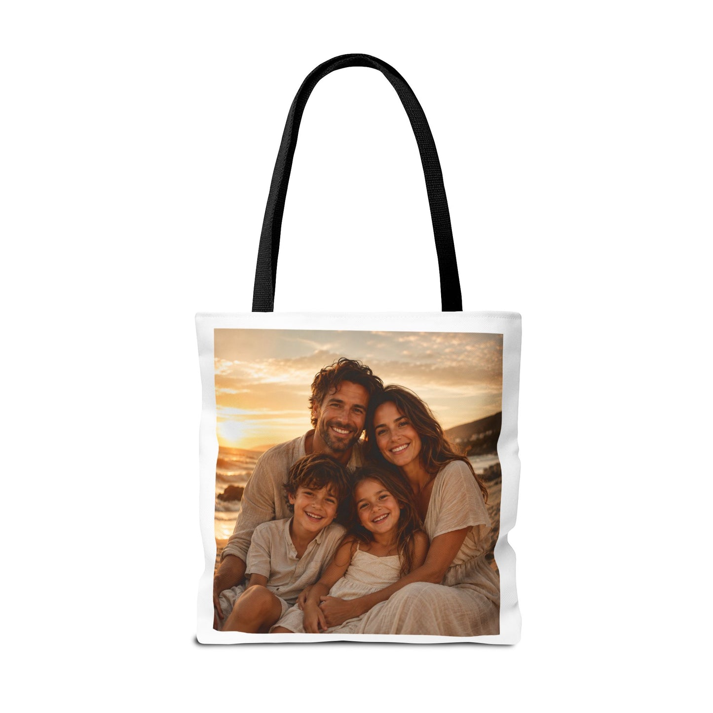 Photo Tote Bag — Custom Family Sunset Portrait Tote