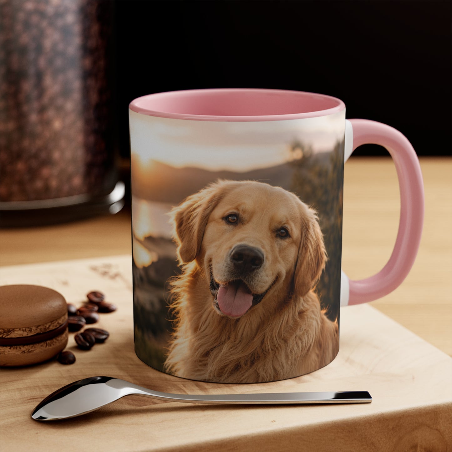 Golden Retriever Photo Accent Mug – Personalized Dog Lover Coffee Cup