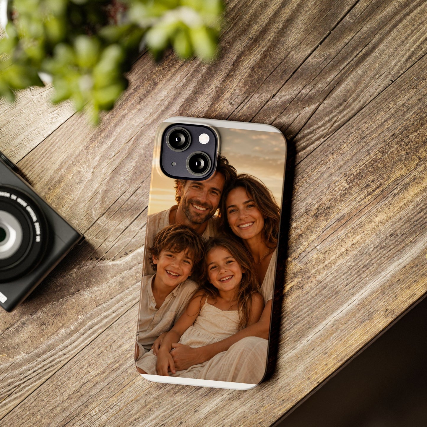 Personalized Photo Slim Phone Case – Custom Family Portrait Cover