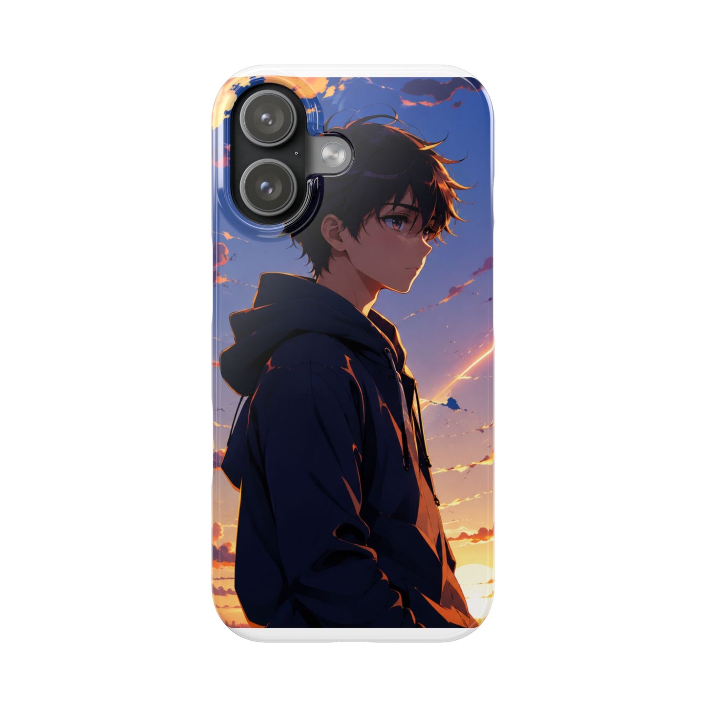 Slim Phone Case — Anime Sunset Boy Illustration