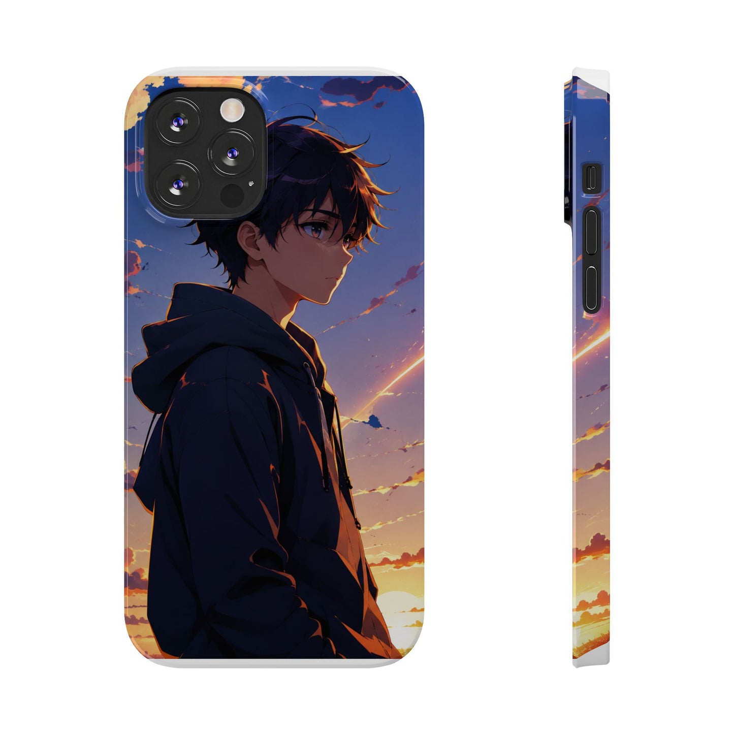 Slim Phone Case — Anime Sunset Boy Illustration