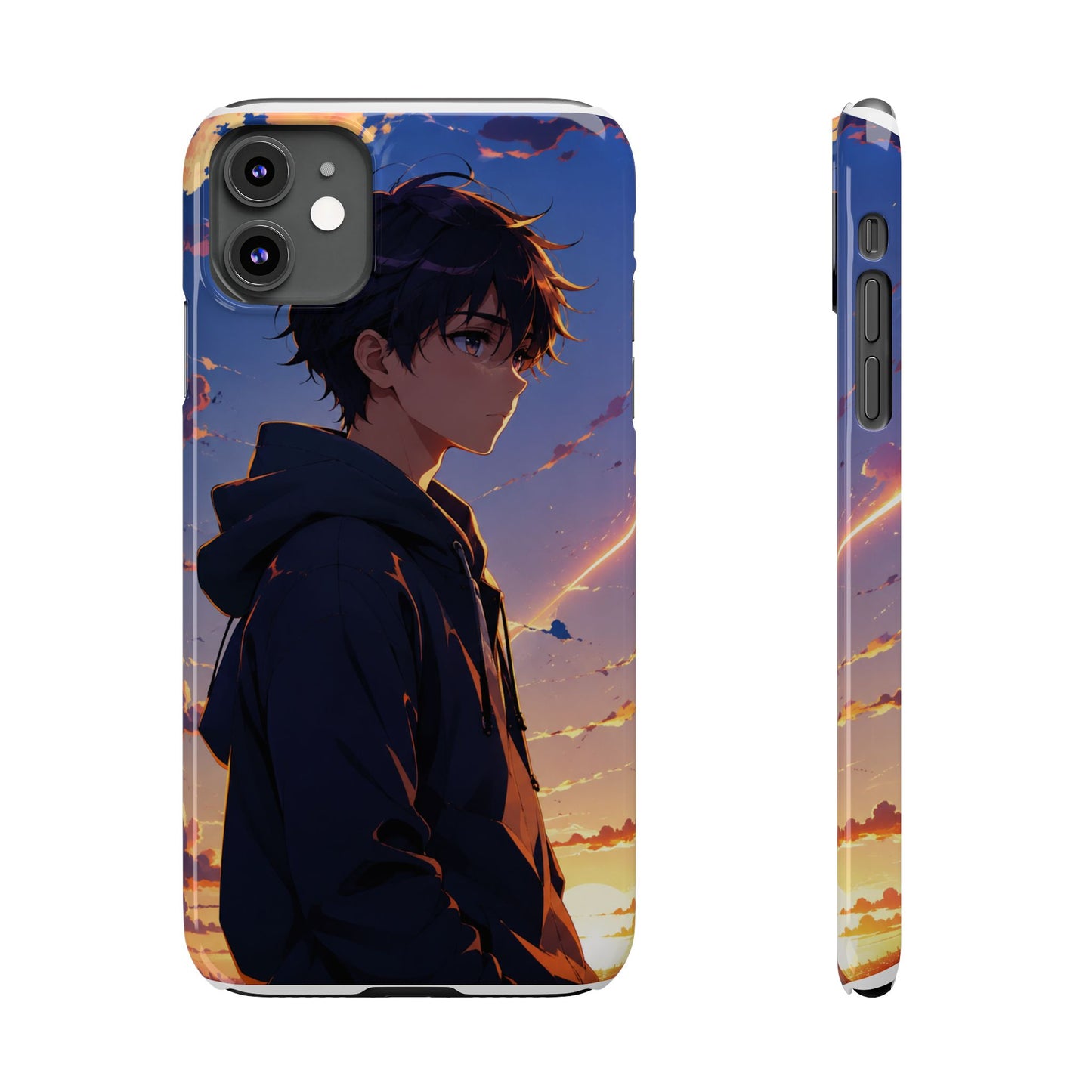 Slim Phone Case — Anime Sunset Boy Illustration