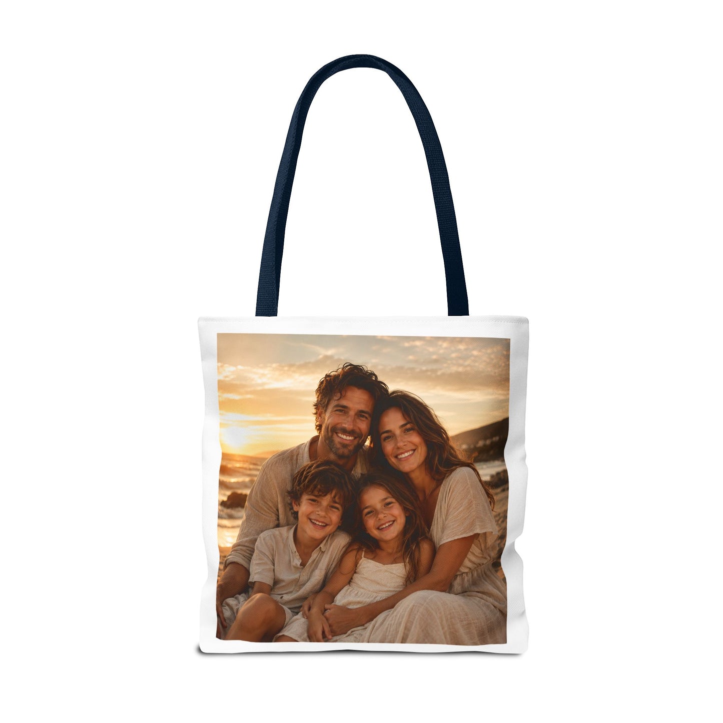 Photo Tote Bag — Custom Family Sunset Portrait Tote