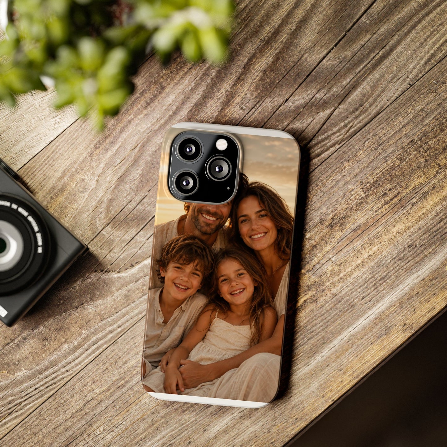 Personalized Photo Slim Phone Case – Custom Family Portrait Cover