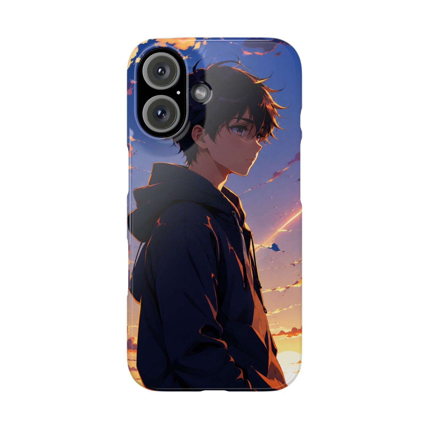 Slim Phone Case — Anime Sunset Boy Illustration
