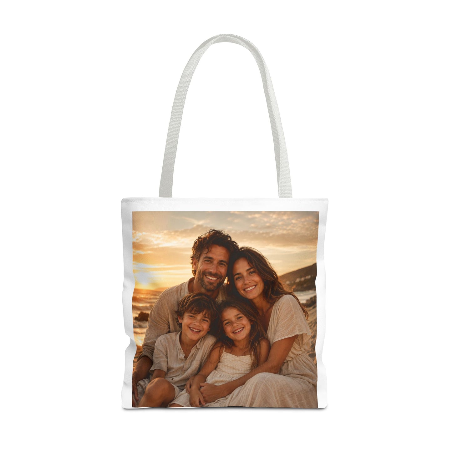 Photo Tote Bag — Custom Family Sunset Portrait Tote