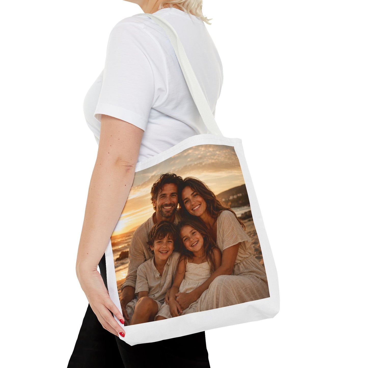 Photo Tote Bag — Custom Family Sunset Portrait Tote