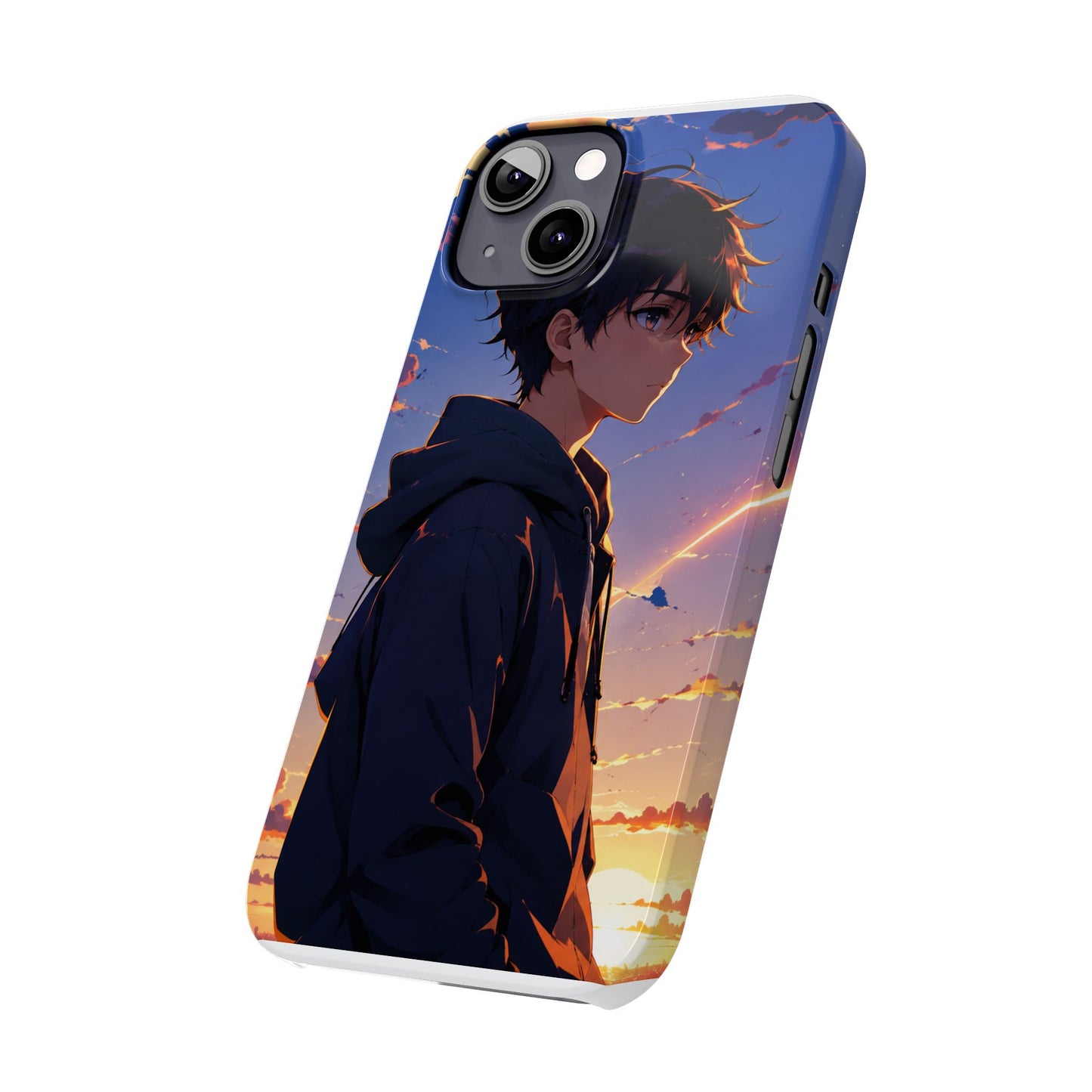 Slim Phone Case — Anime Sunset Boy Illustration