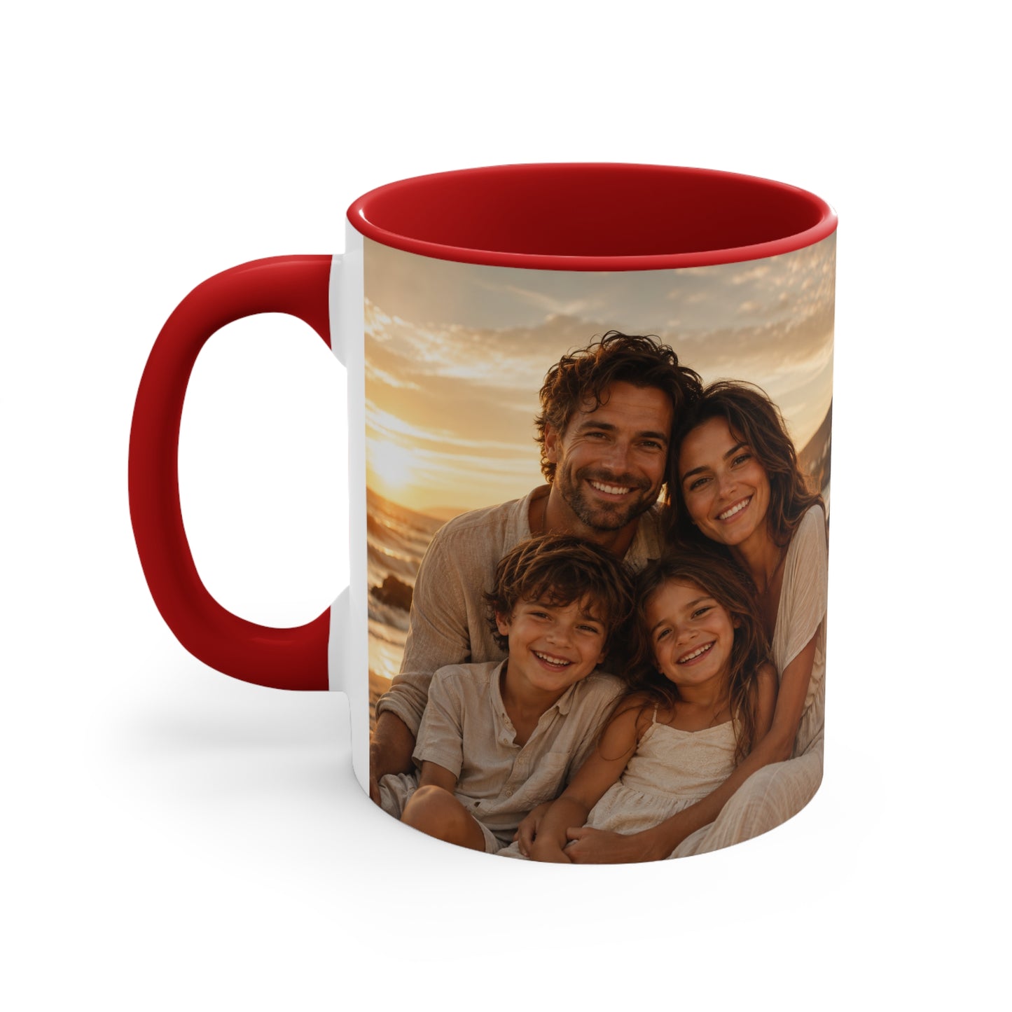 Personalized Photo Accent Mug — Custom Family Sunset Coffee Cup