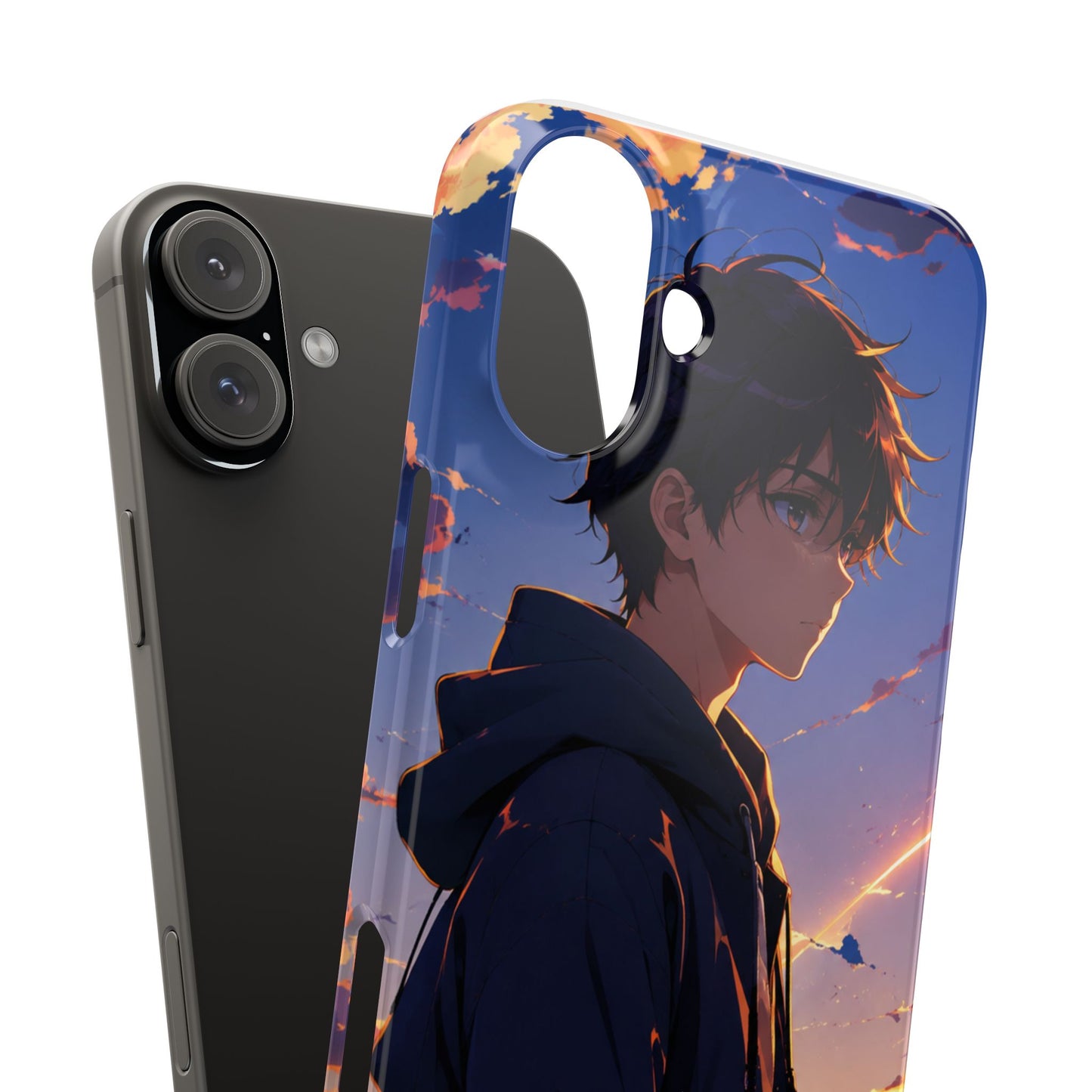 Slim Phone Case — Anime Sunset Boy Illustration