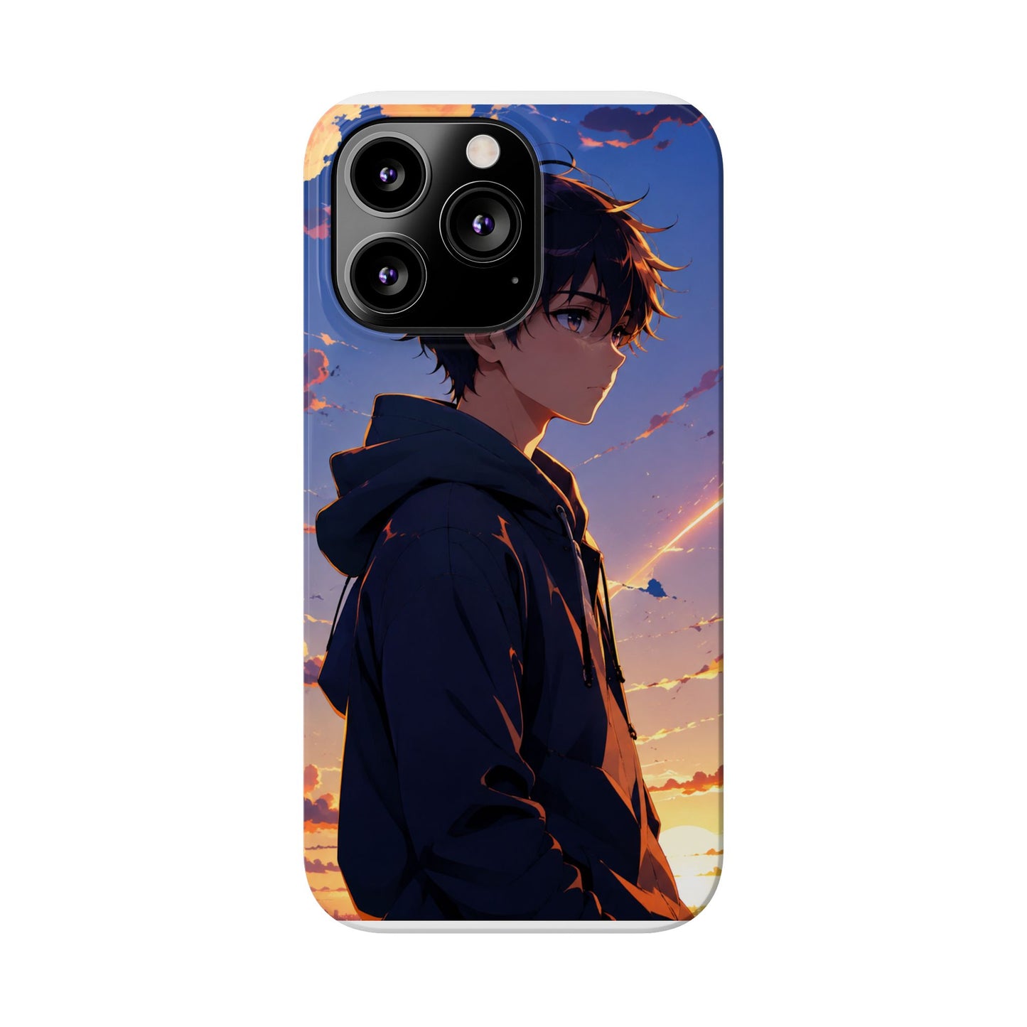 Slim Phone Case — Anime Sunset Boy Illustration