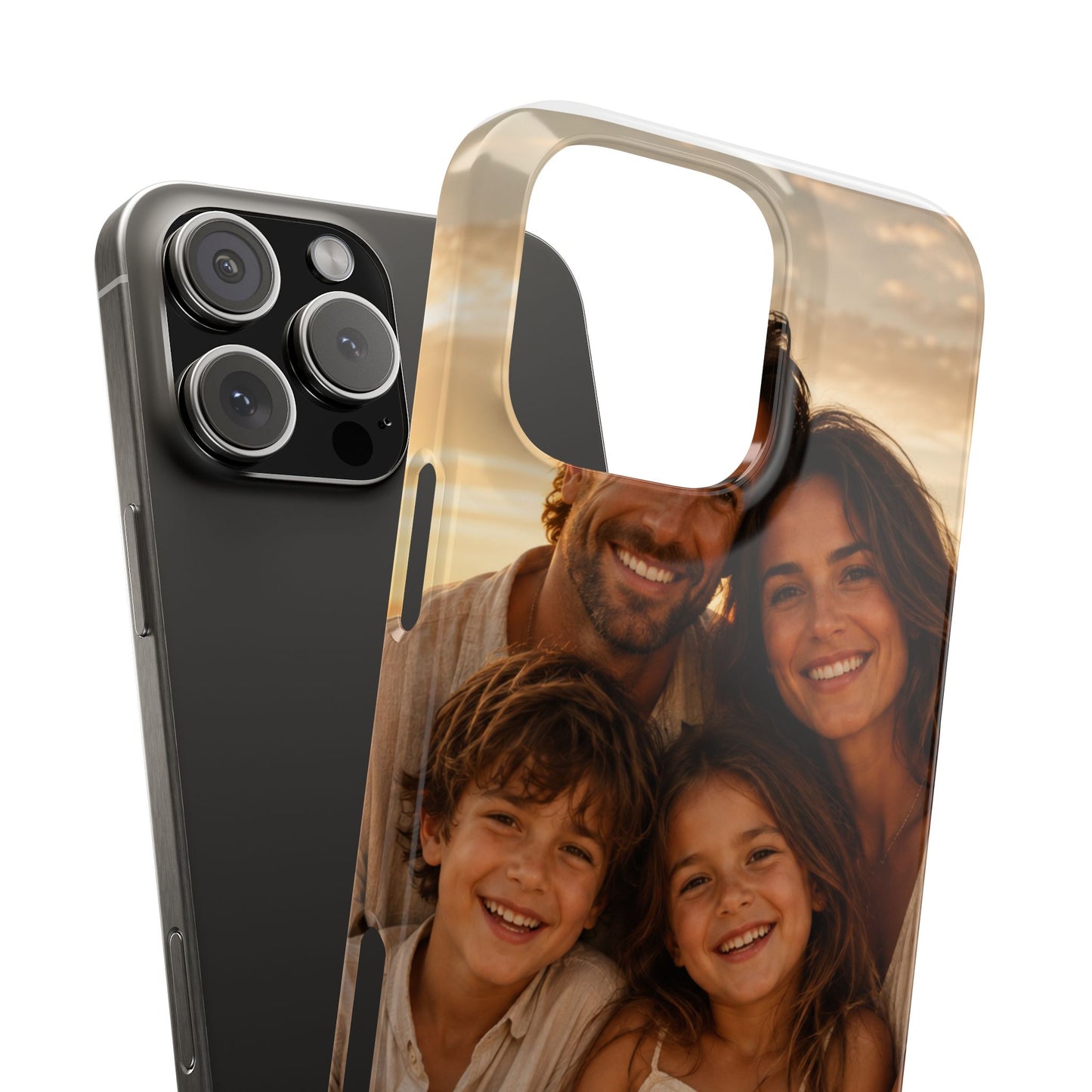 Personalized Photo Slim Phone Case – Custom Family Portrait Cover